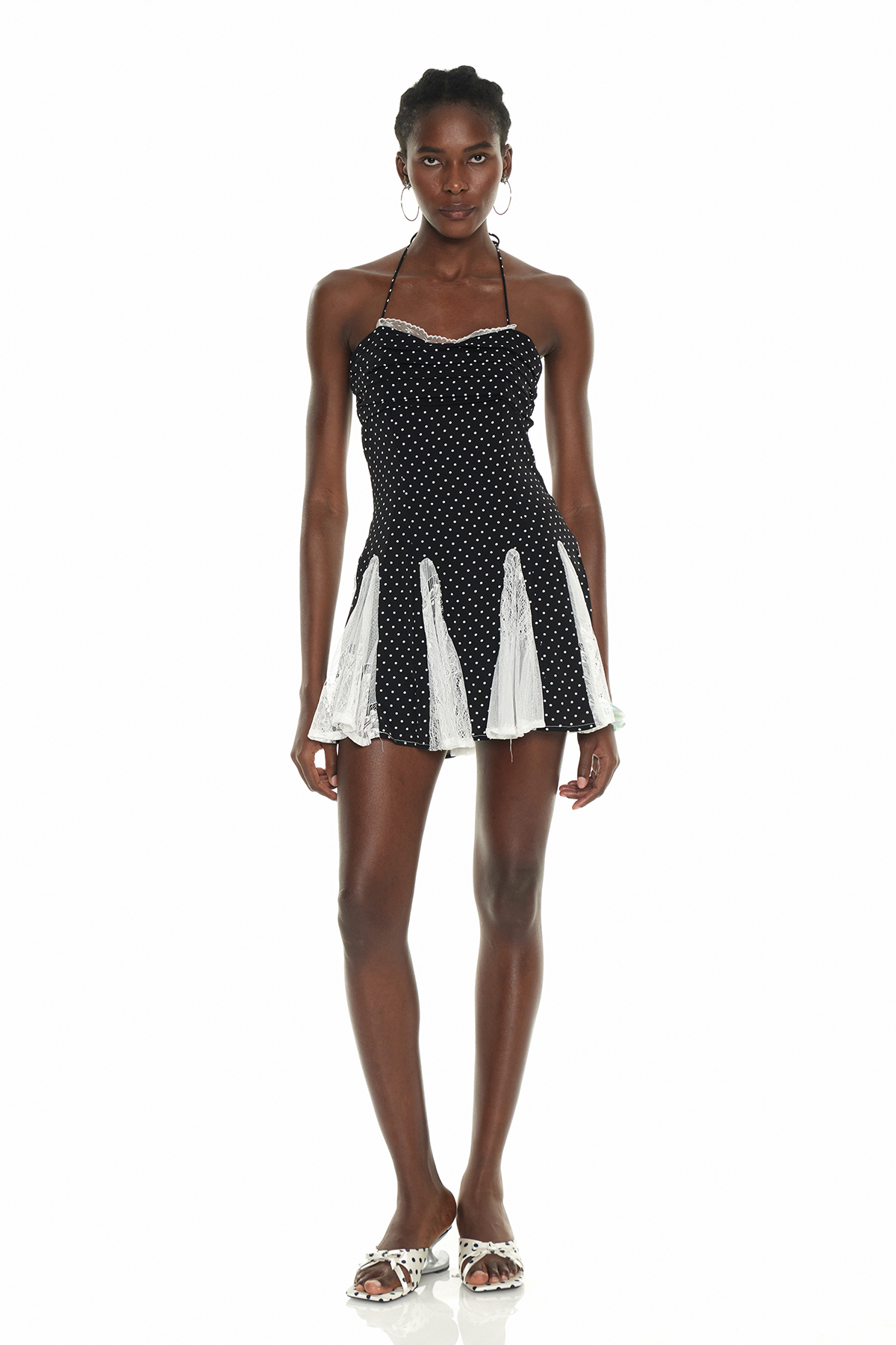 Ganna Dot Lace Mini Dress