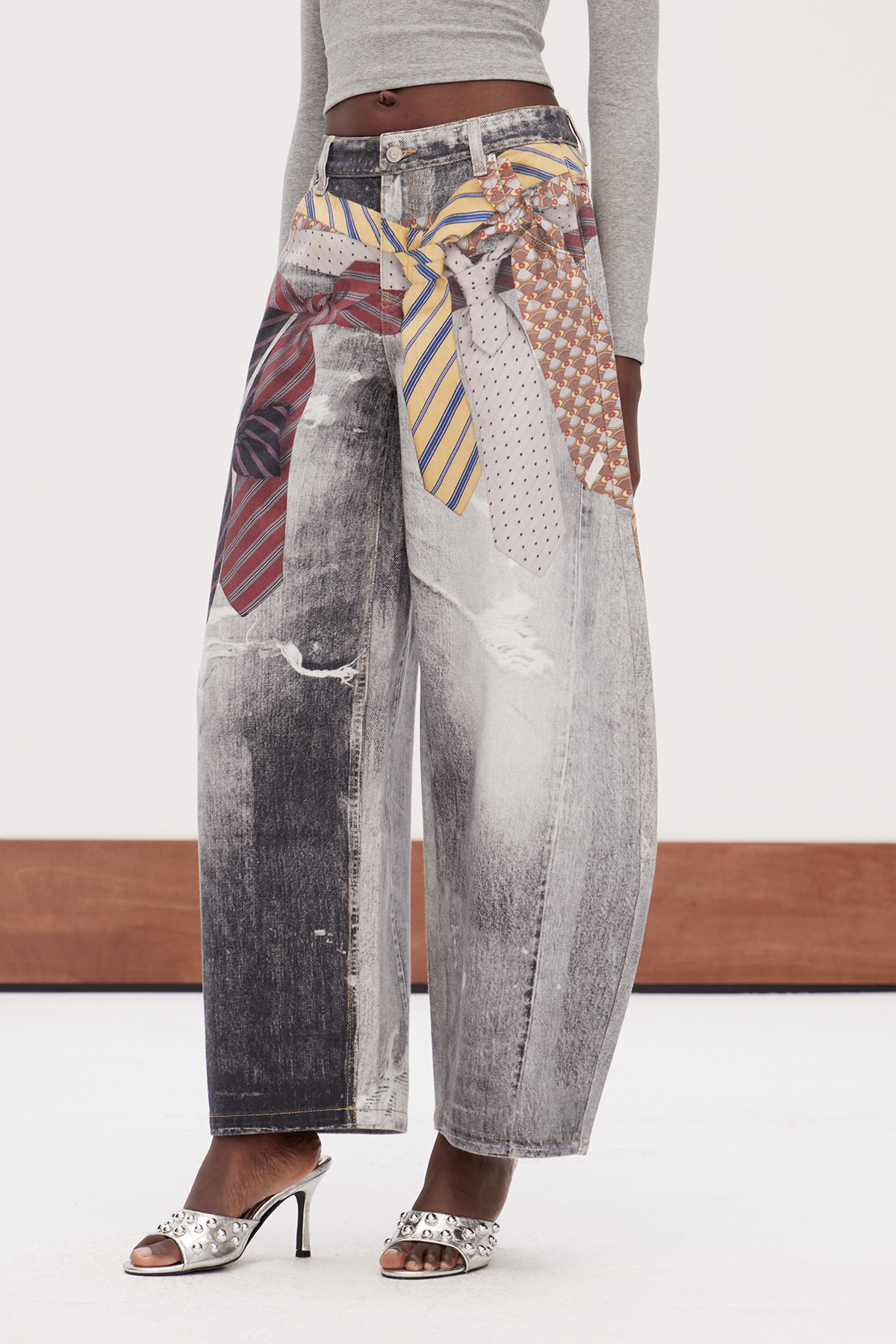 Ganymede Bleached Print Baggy Jeans