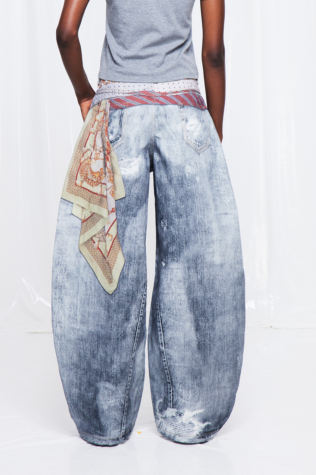 Ganymede Bleached Print Baggy Jeans