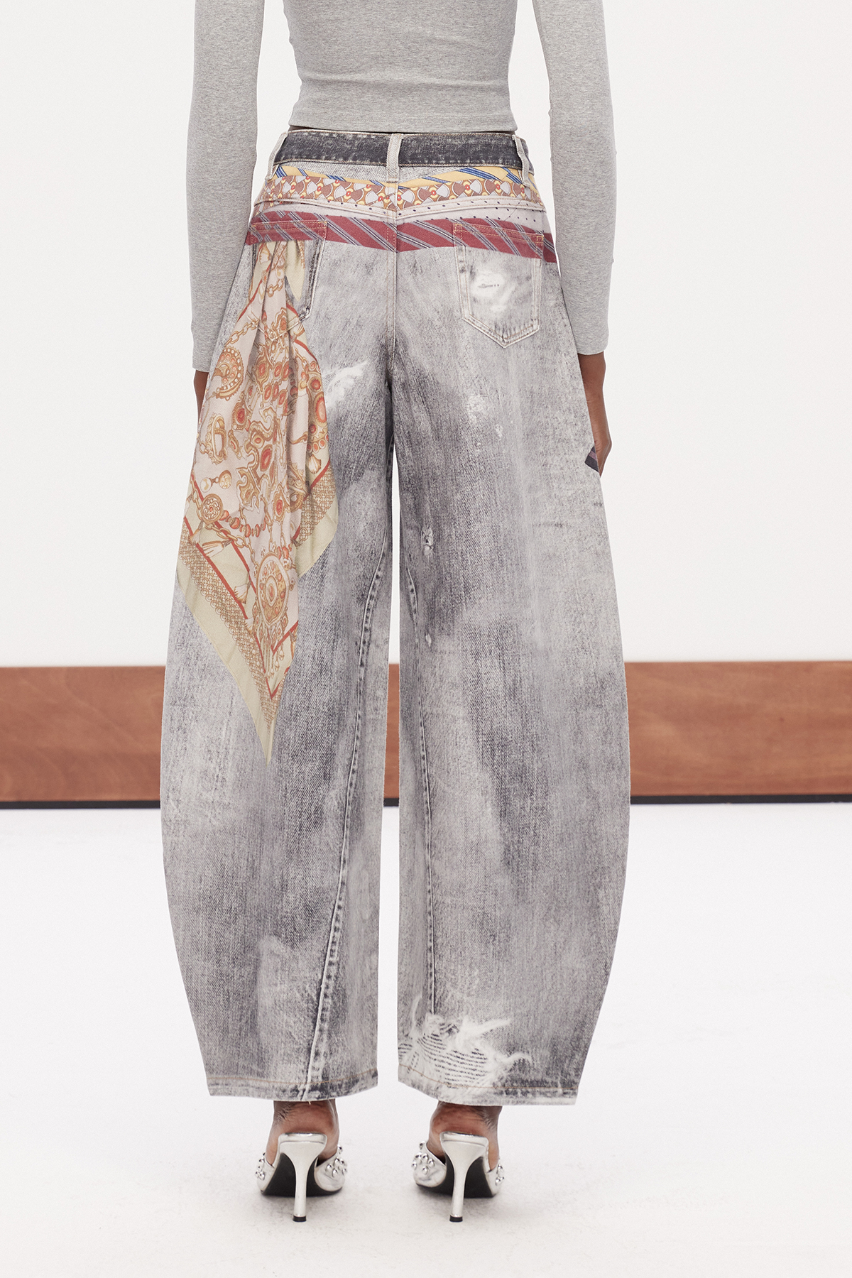 Ganymede Bleached Print Baggy Jeans