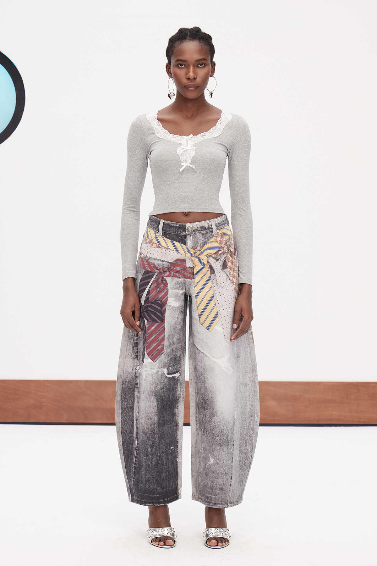 Ganymede Bleached Print Baggy Jeans