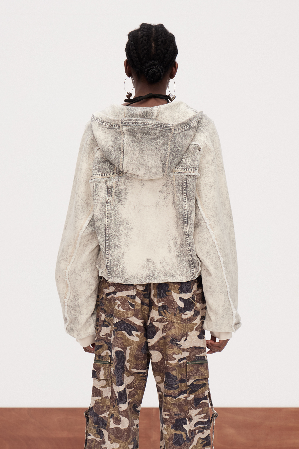 Garance Hooded Bleached Print Jacket