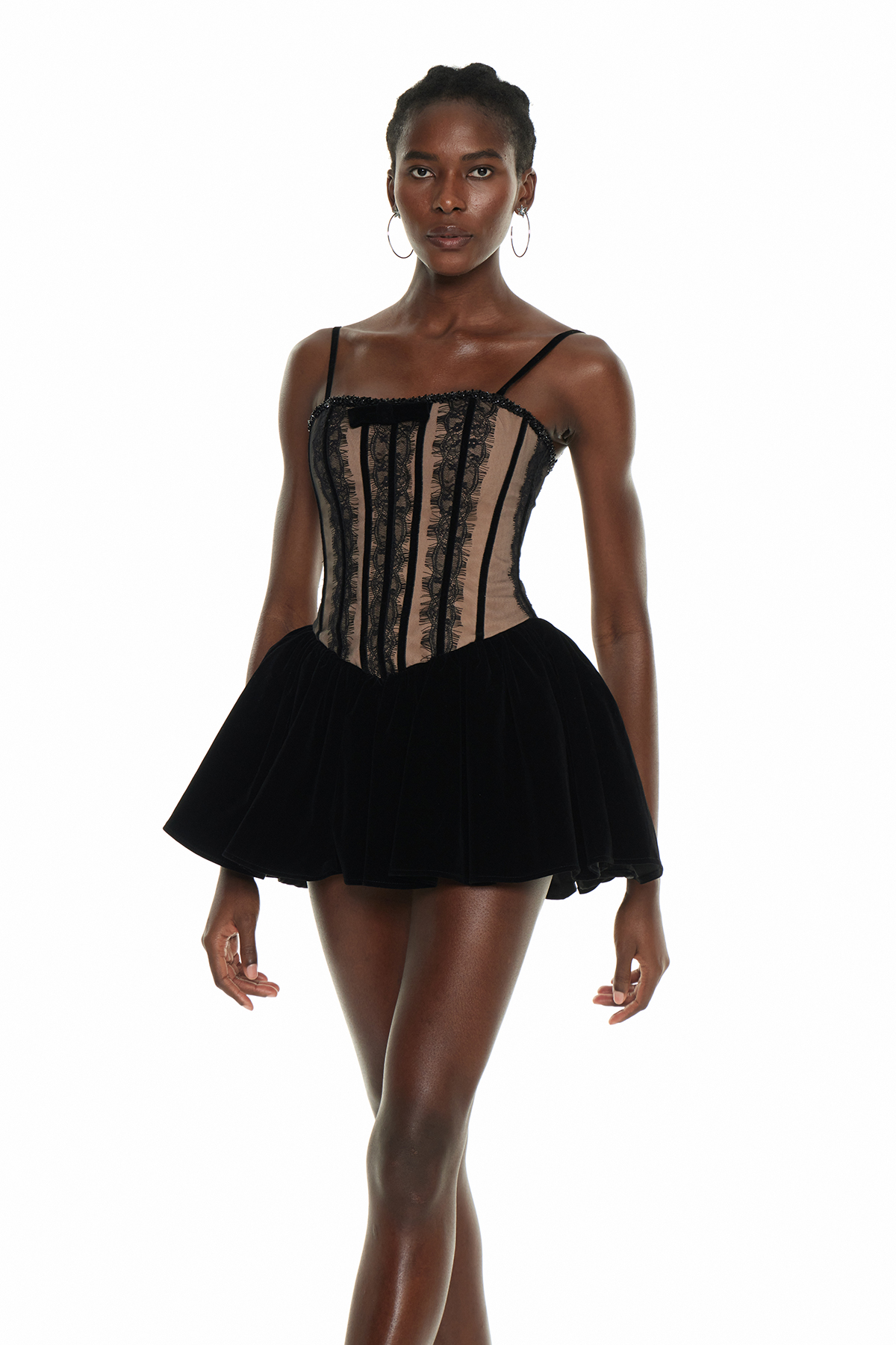 Garbi Velvet Lace Mini Dress