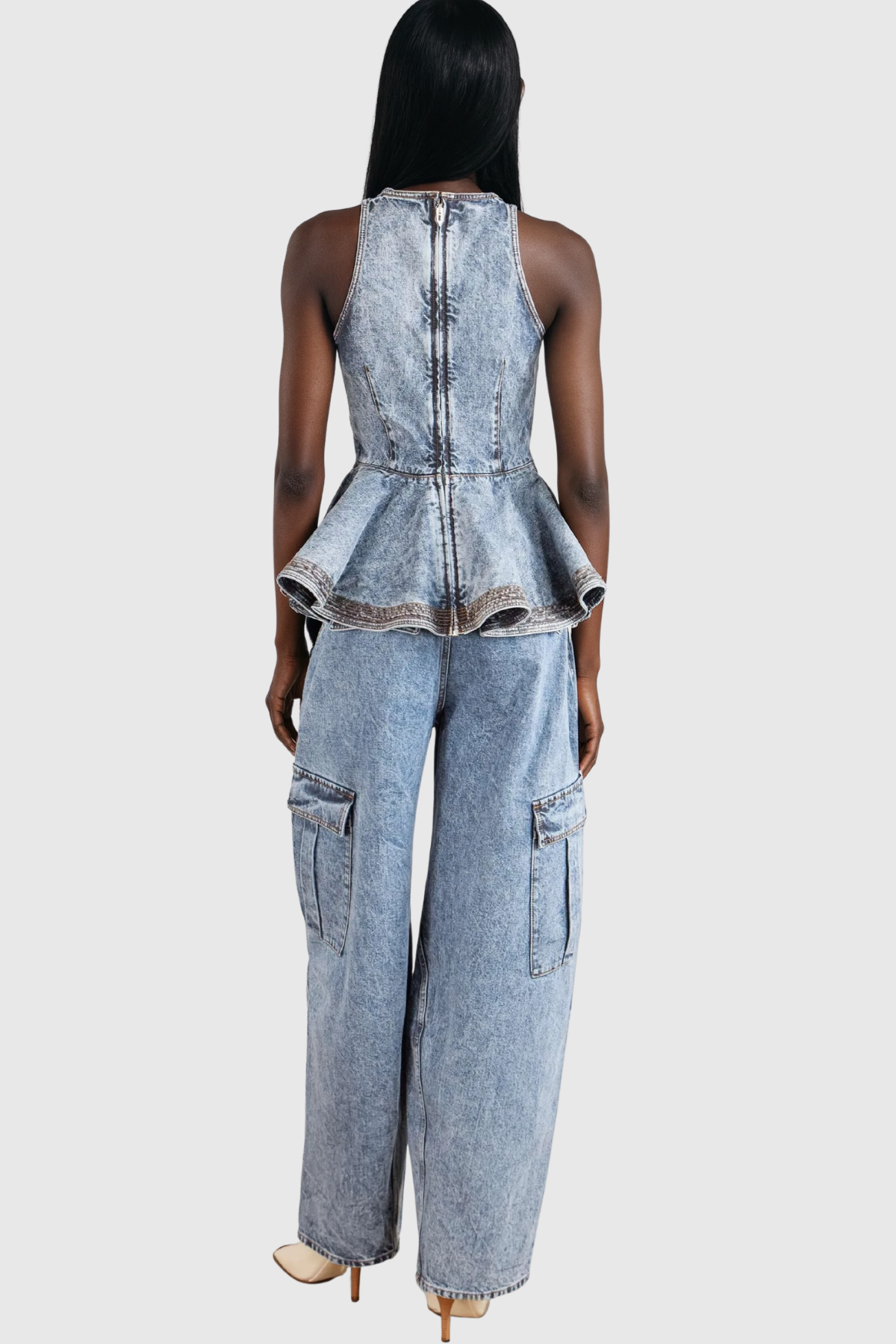 Giosetta Denim Ruffle Top