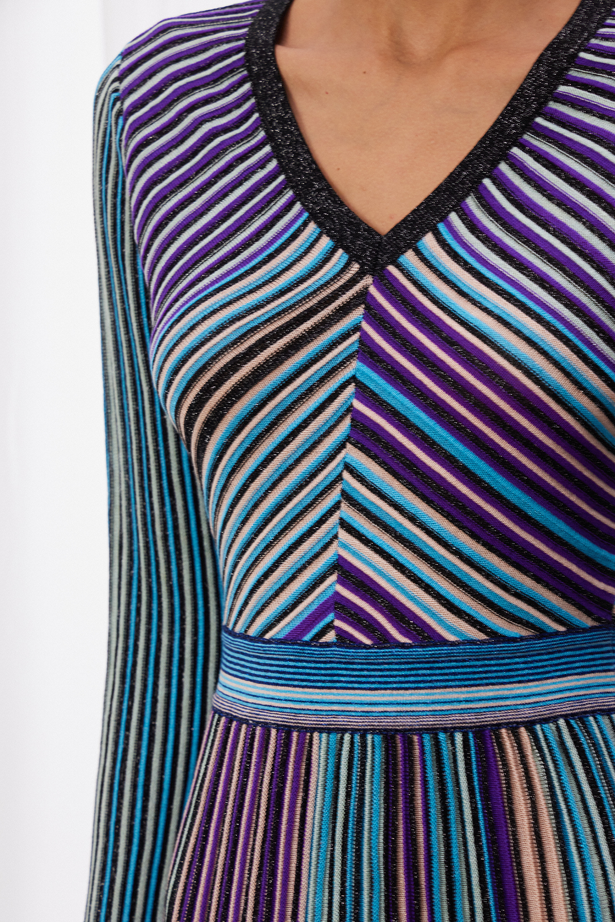 Giovannetta Plunge Glitter Midi Dress