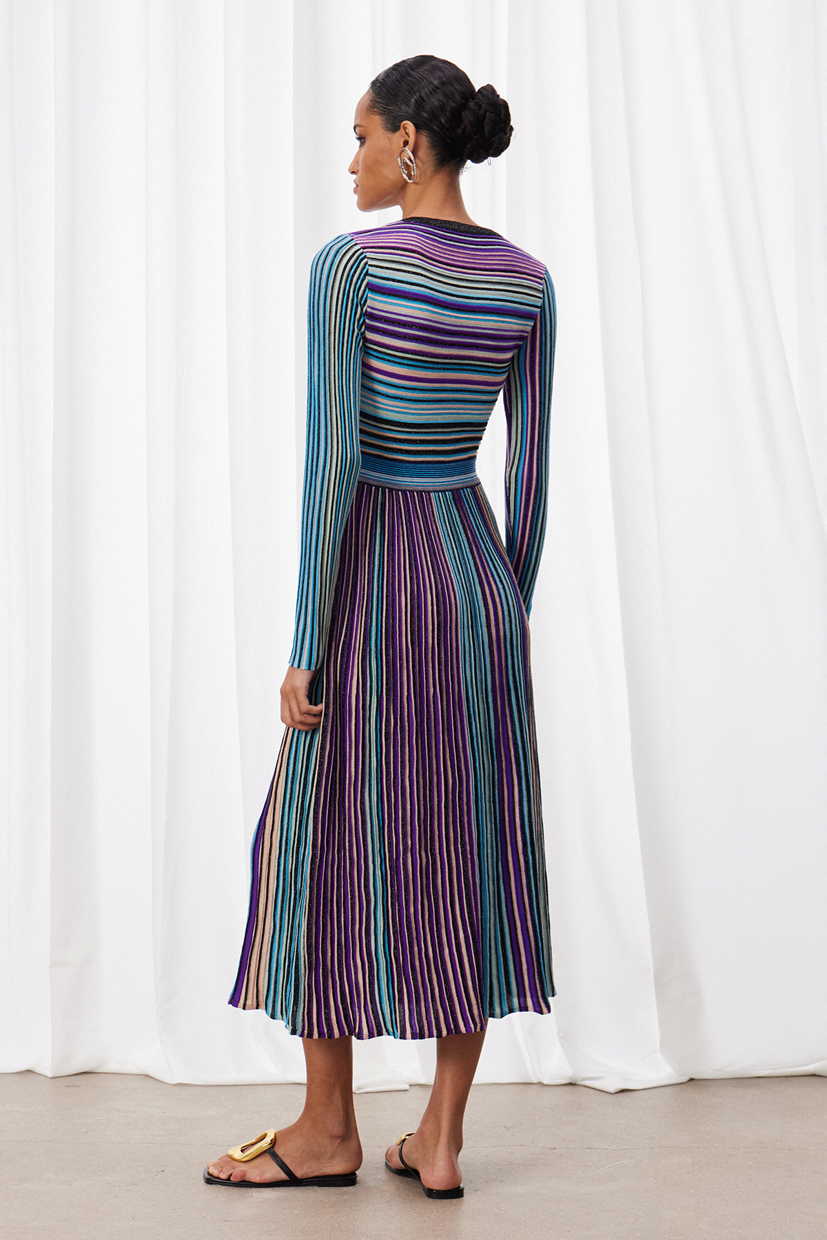Giovannetta Plunge Glitter Midi Dress