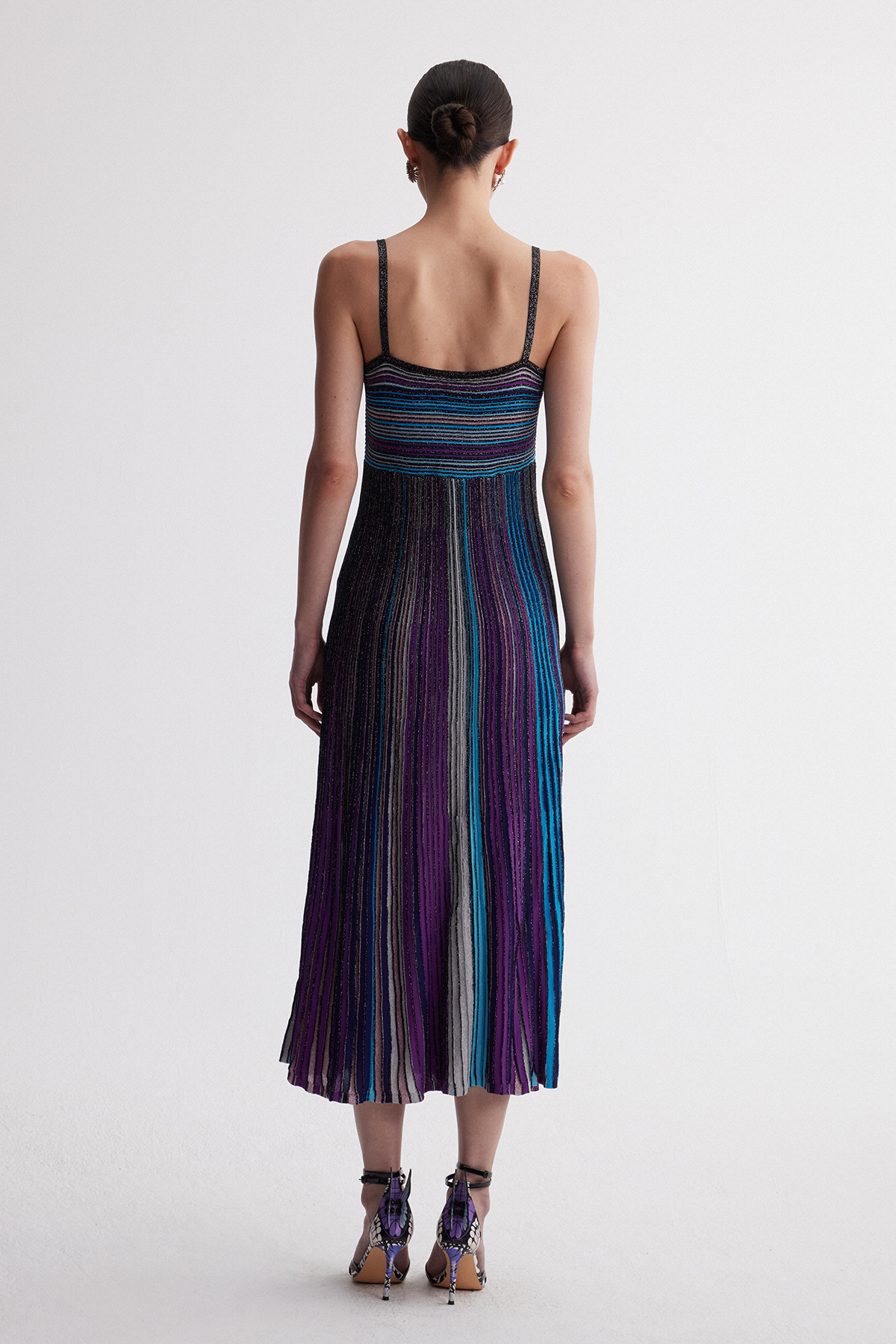 Giovannetta Stripe Glitter Maxi Dress