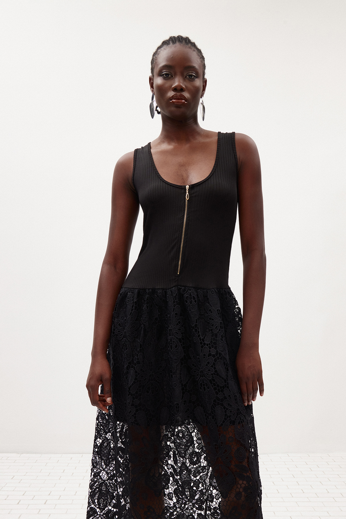 Giovannino Knit Lace Midi Dress