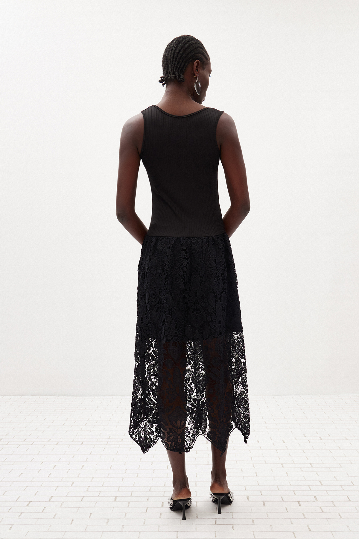 Giovannino Knit Lace Midi Dress