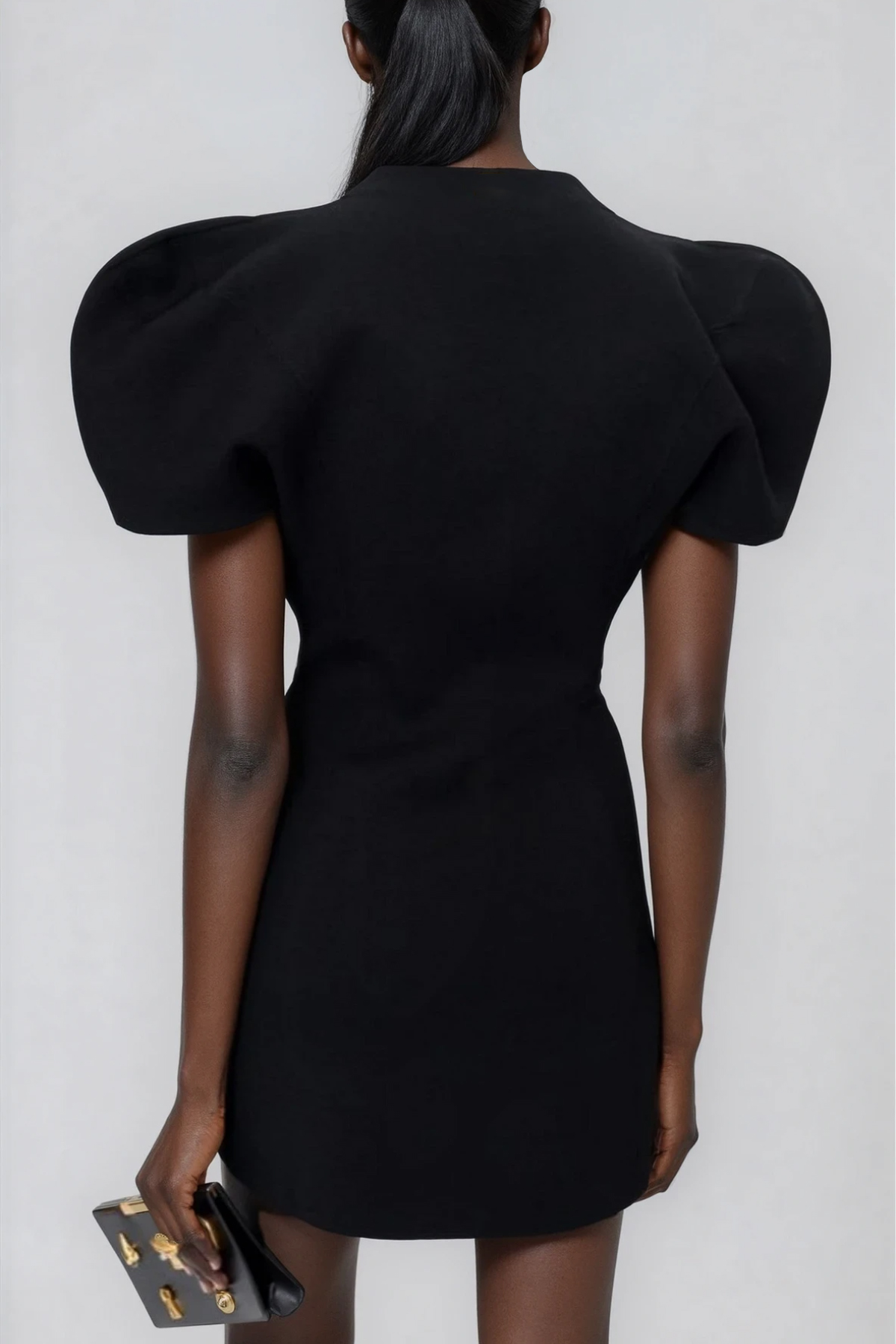 Giraldo Puff Sleeve Button Mini Dress