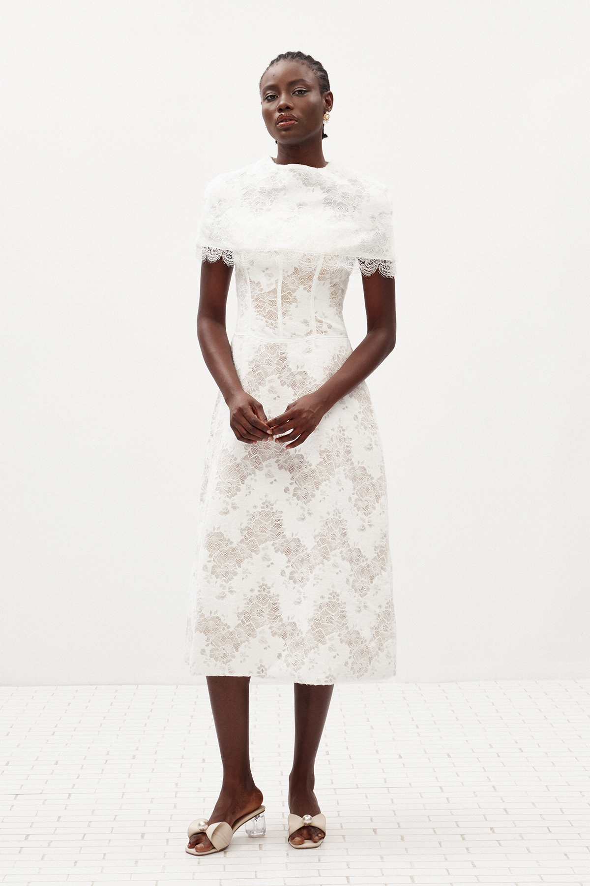 Giraldo Shawl Lace Maxi Dress