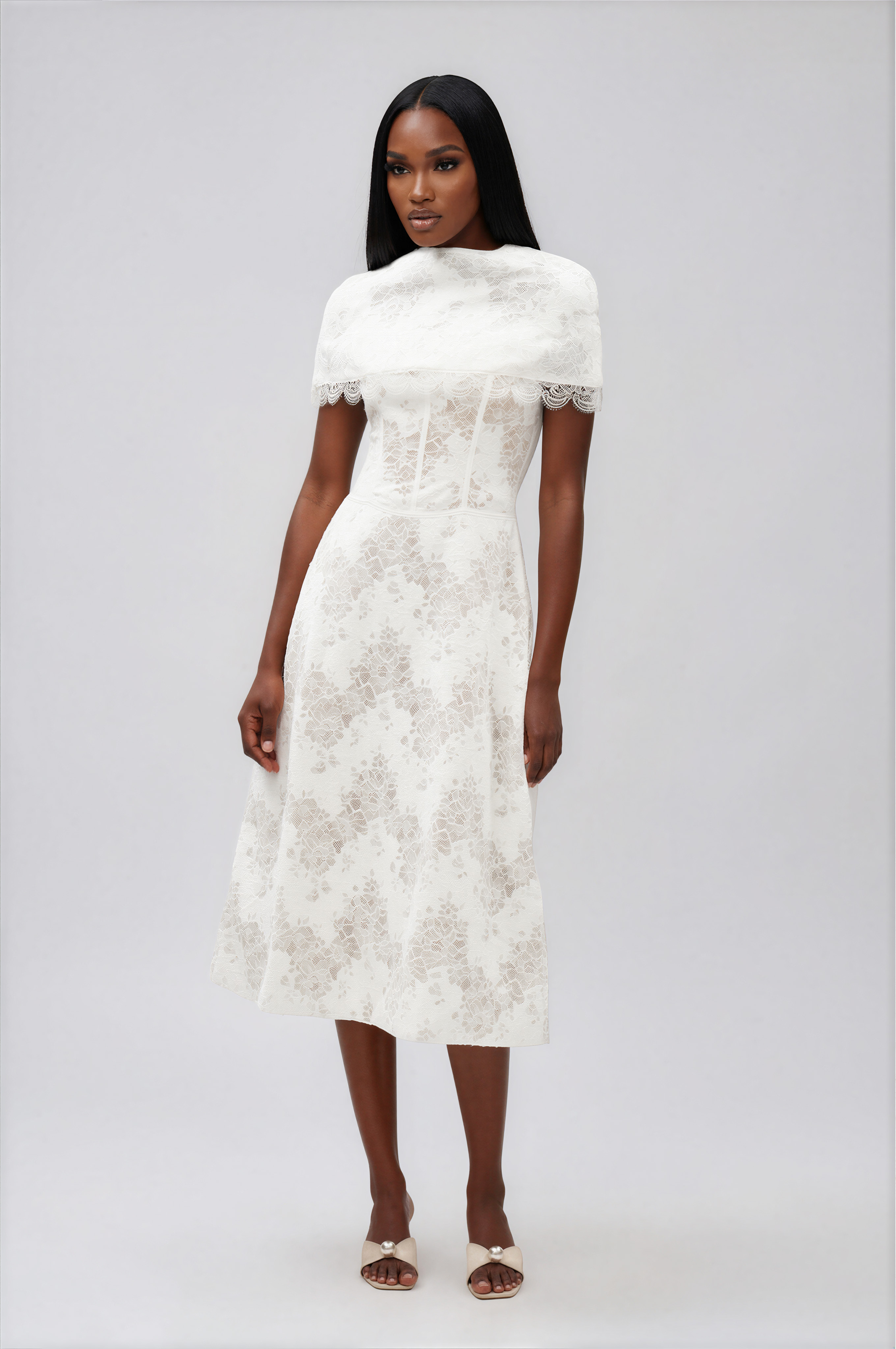 Giraldo Shawl Lace Maxi Dress