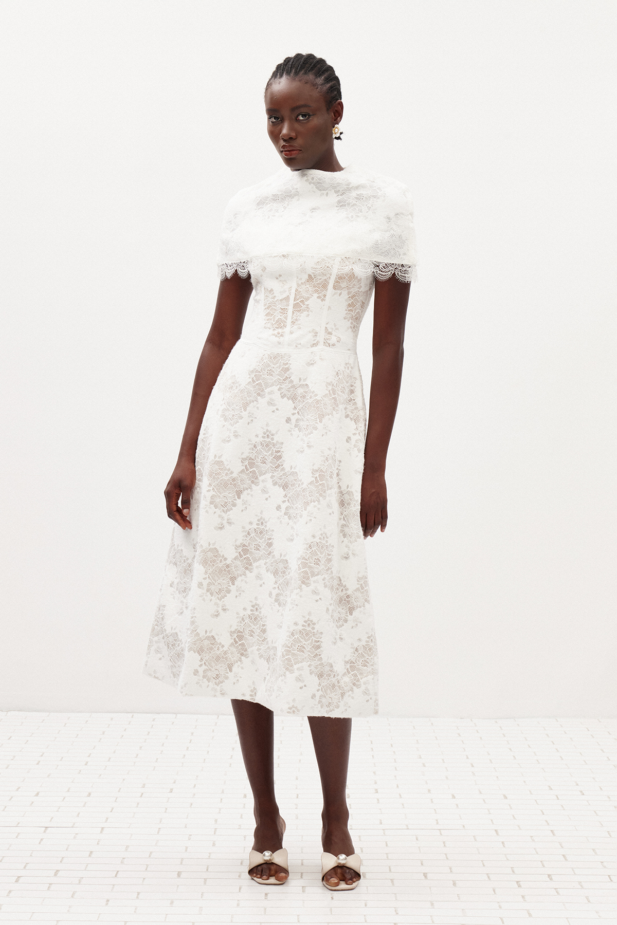 Giraldo Shawl Lace Maxi Dress