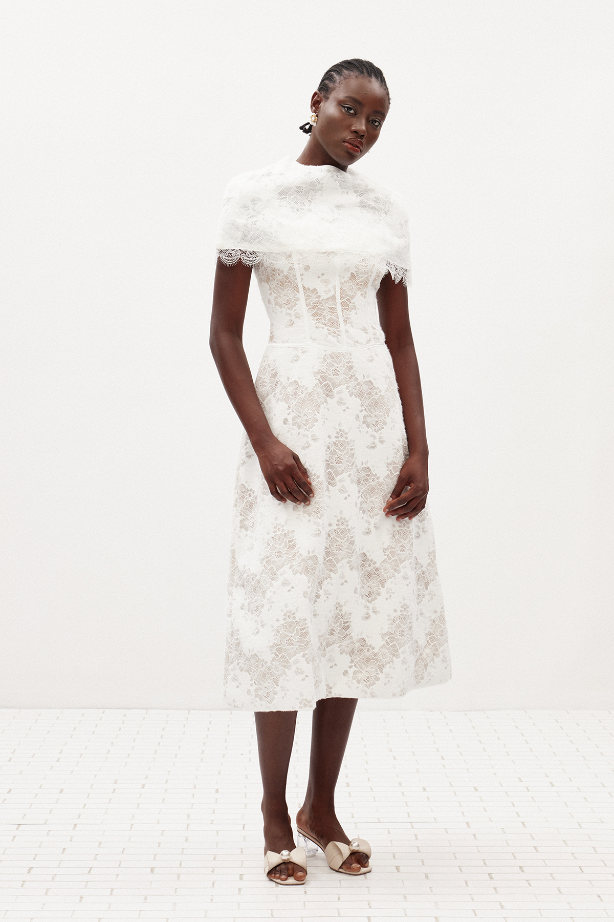 Giraldo Shawl Lace Maxi Dress