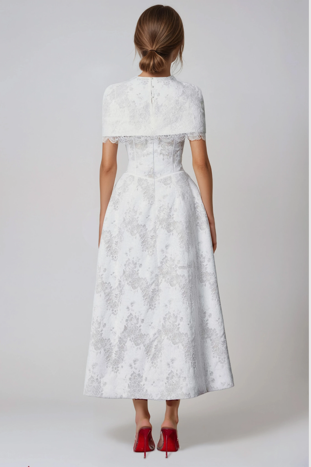 Giraldo Shawl Lace Maxi Dress