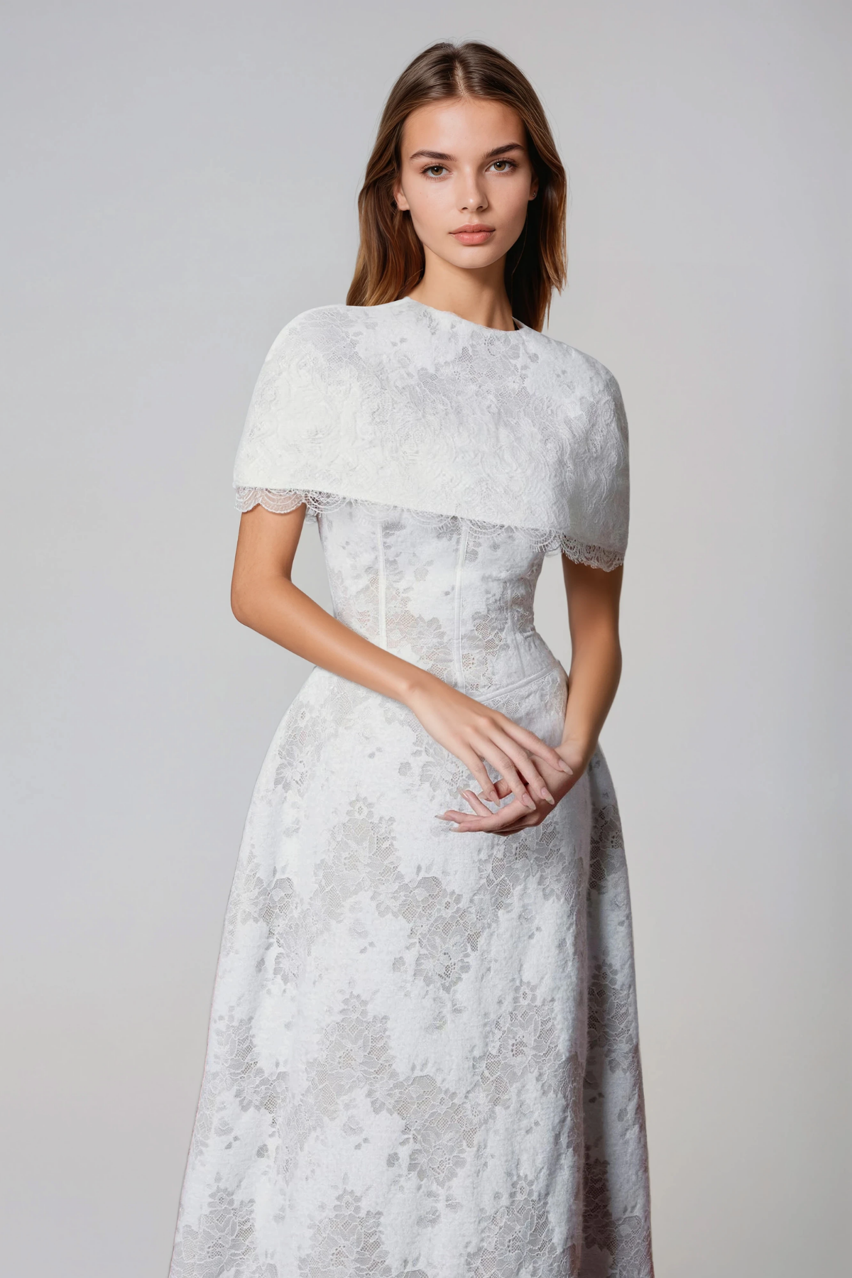 Giraldo Shawl Lace Maxi Dress