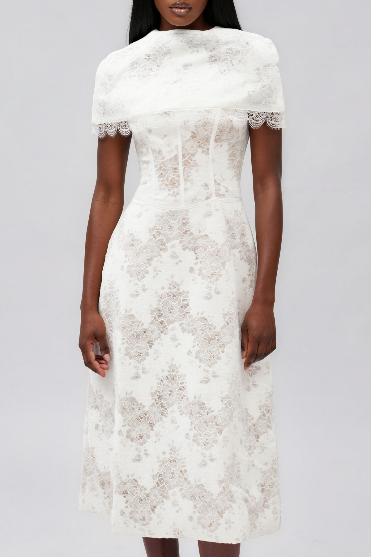 Giraldo Shawl Lace Maxi Dress