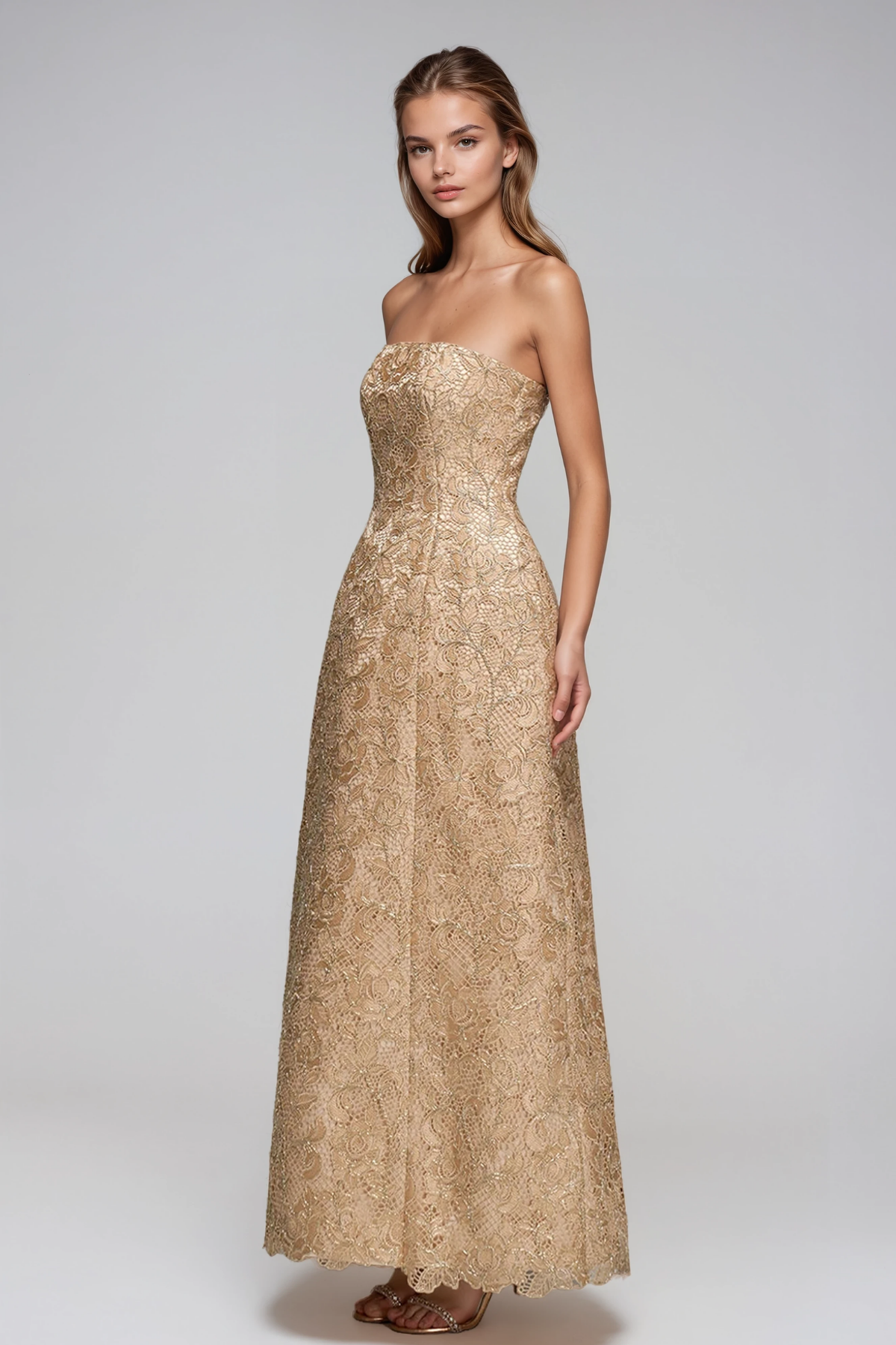 Gisele Strapless Embroidered Maxi Dress