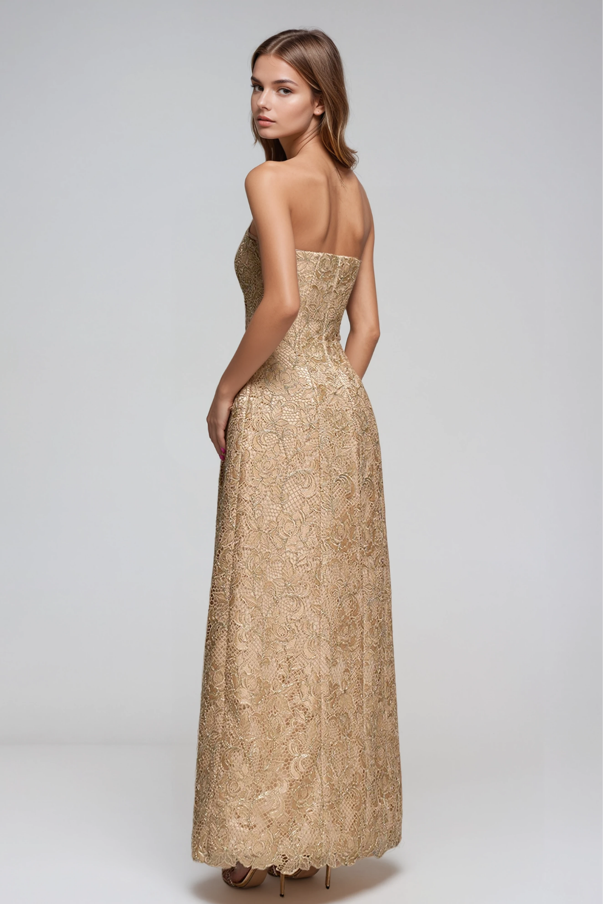 Gisele Strapless Embroidered Maxi Dress
