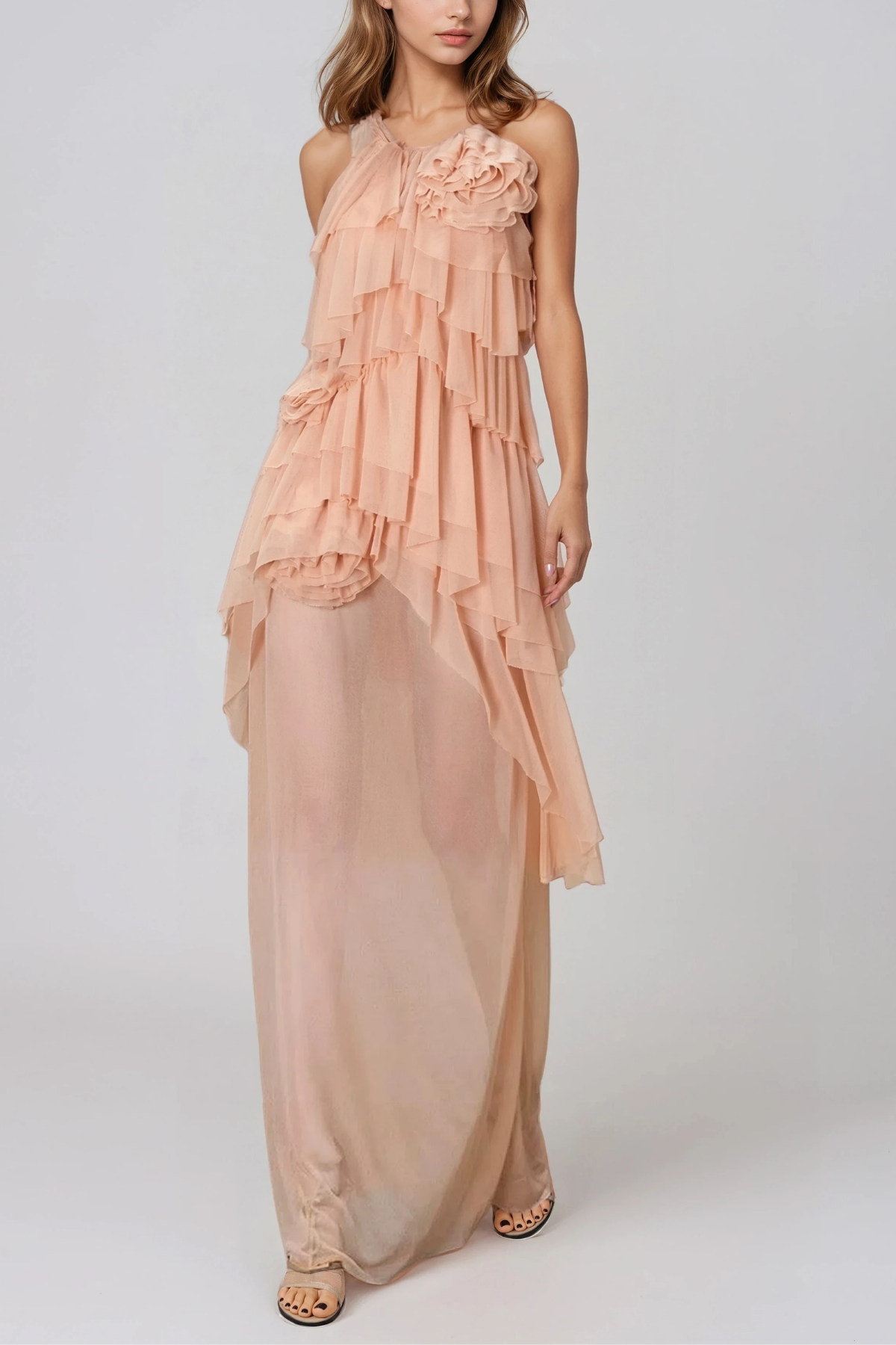 Gismund Ruffle Flower Maxi Dress