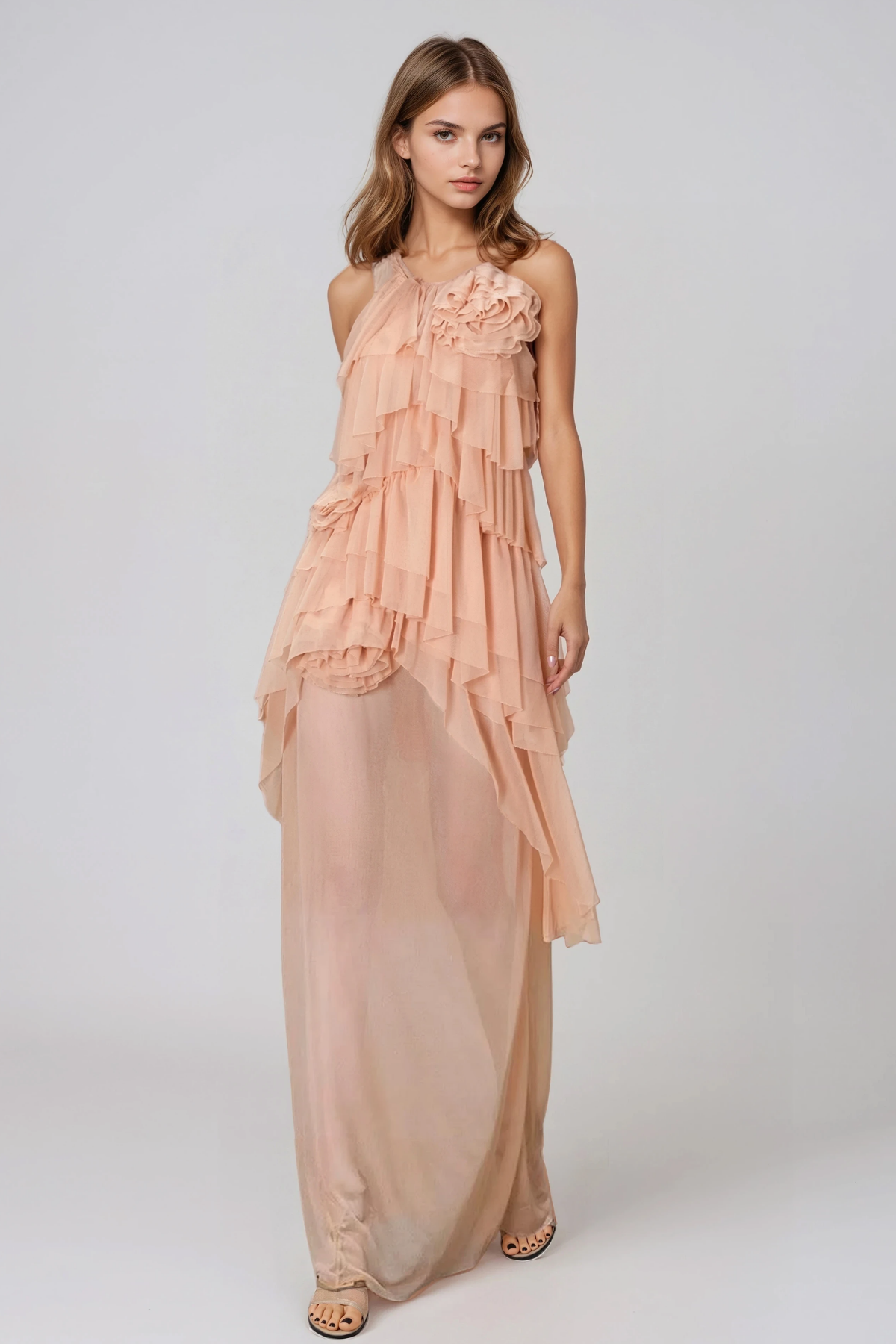 Gismund Ruffle Flower Maxi Dress