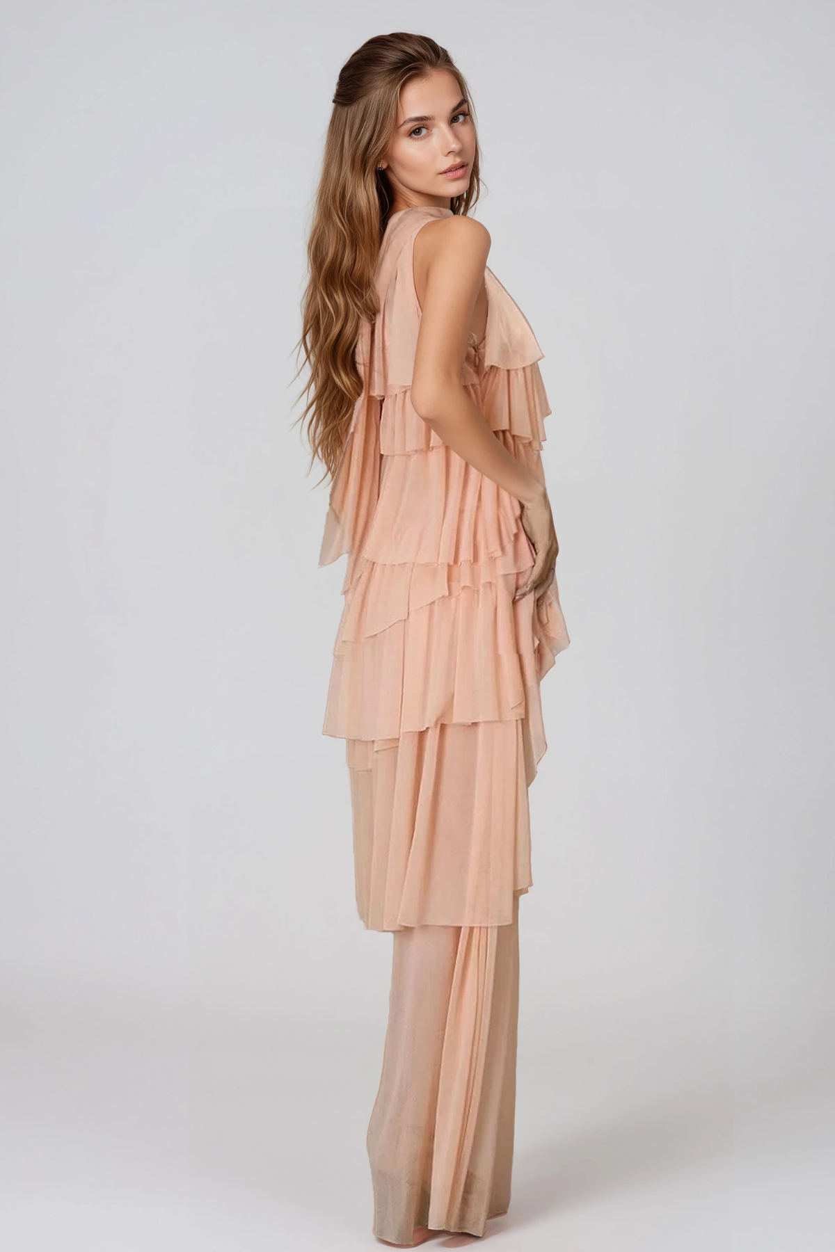 Gismund Ruffle Flower Maxi Dress