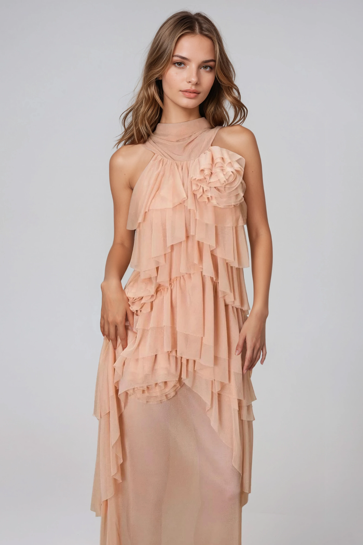 Gismund Ruffle Flower Maxi Dress