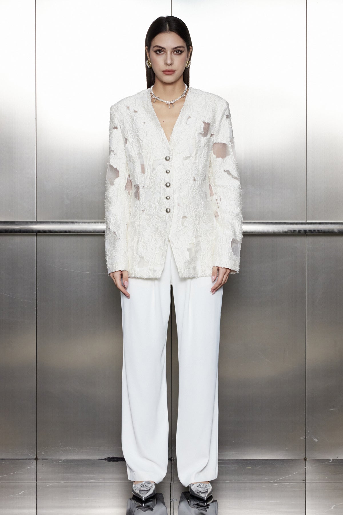 Gitanjali Lace Fringe Blazer