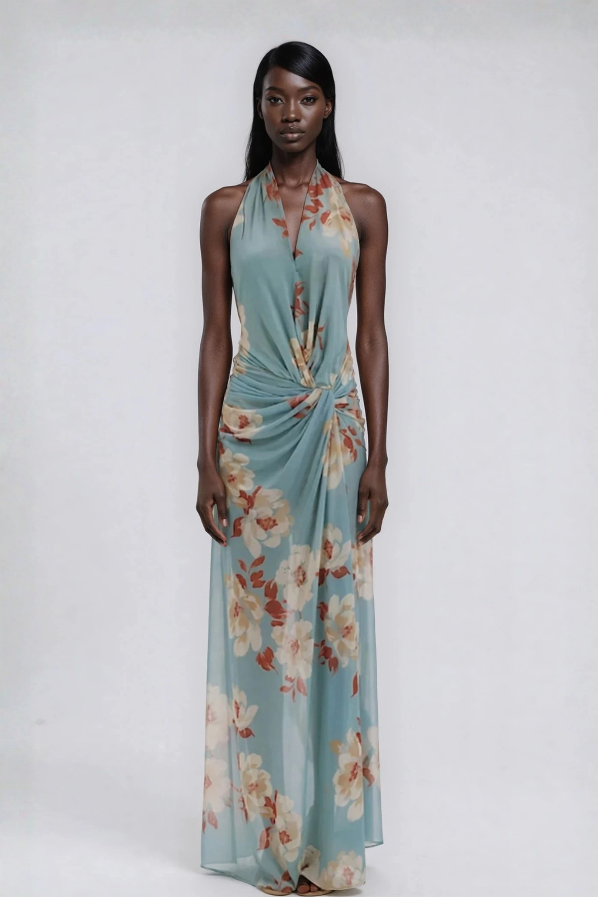 Haakon Twisted Print Maxi Dress