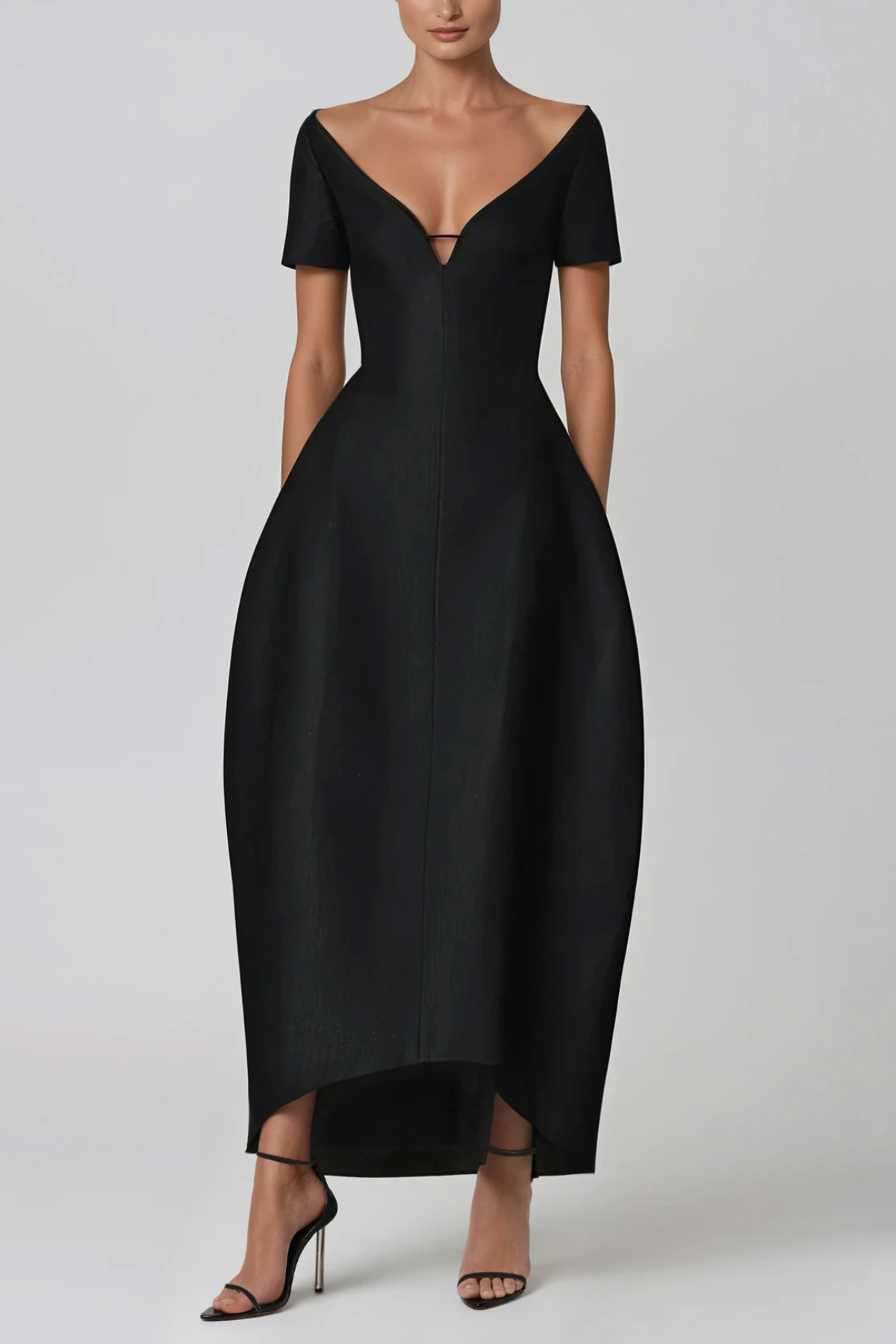 Hachiro Mermaid Plunge Midi Dress