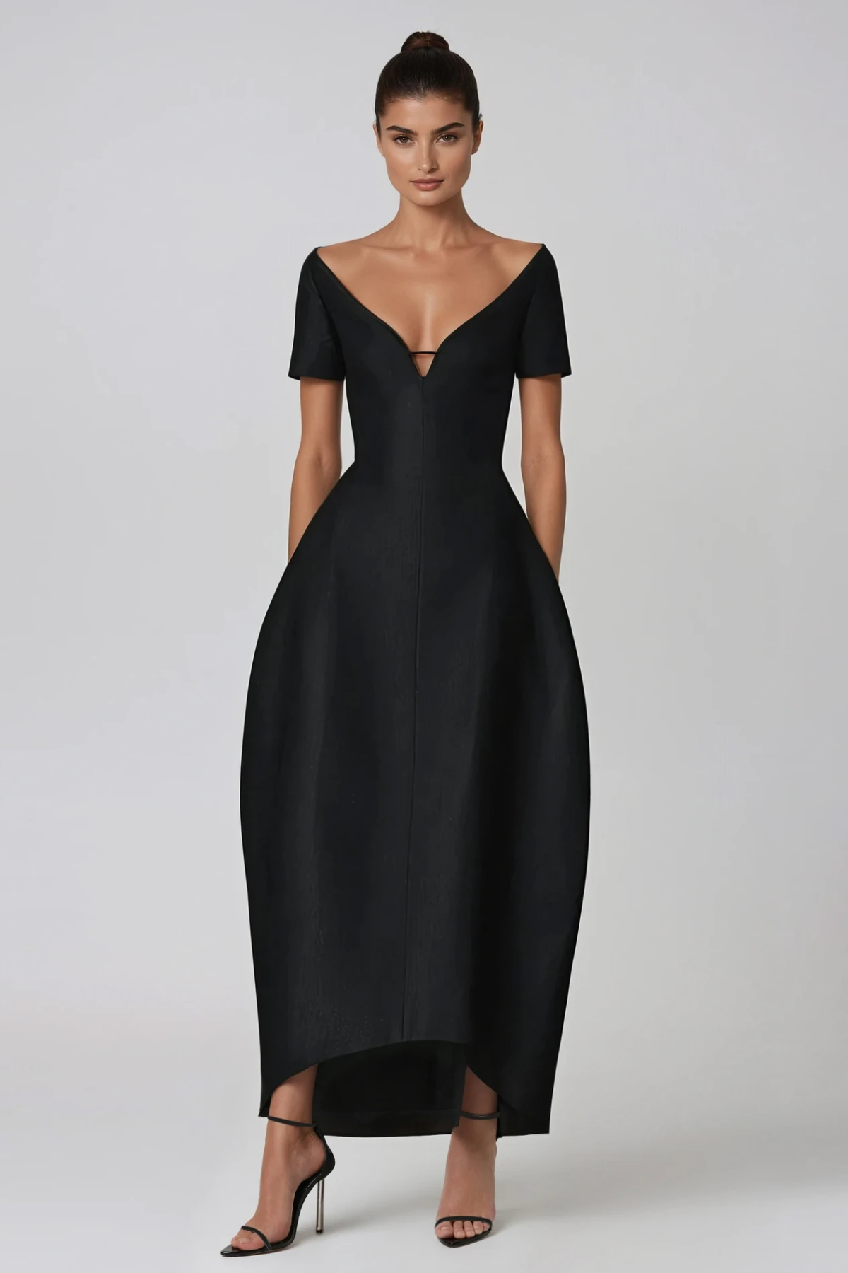 Hachiro Mermaid Plunge Midi Dress