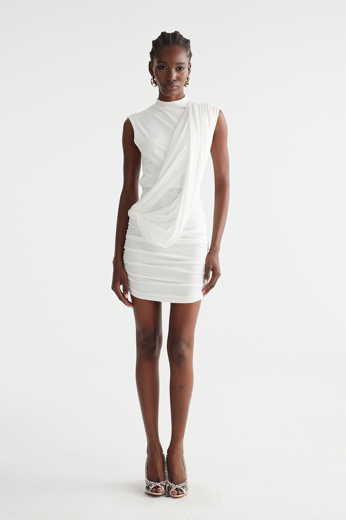 Hamutal Cutout Ruch Draped Mini Dress