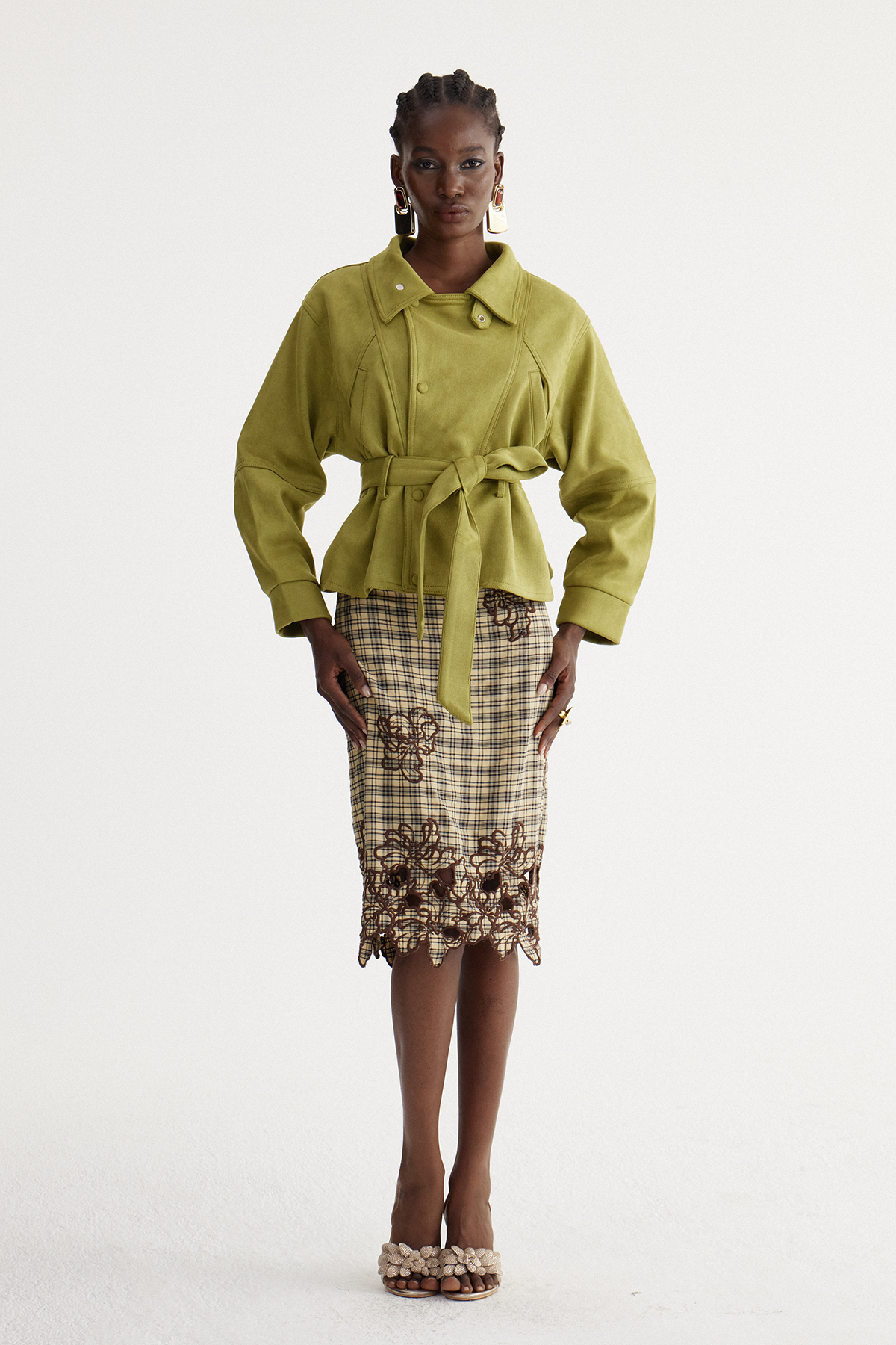 Hamza Lapel Belt Suede Trench Jacket