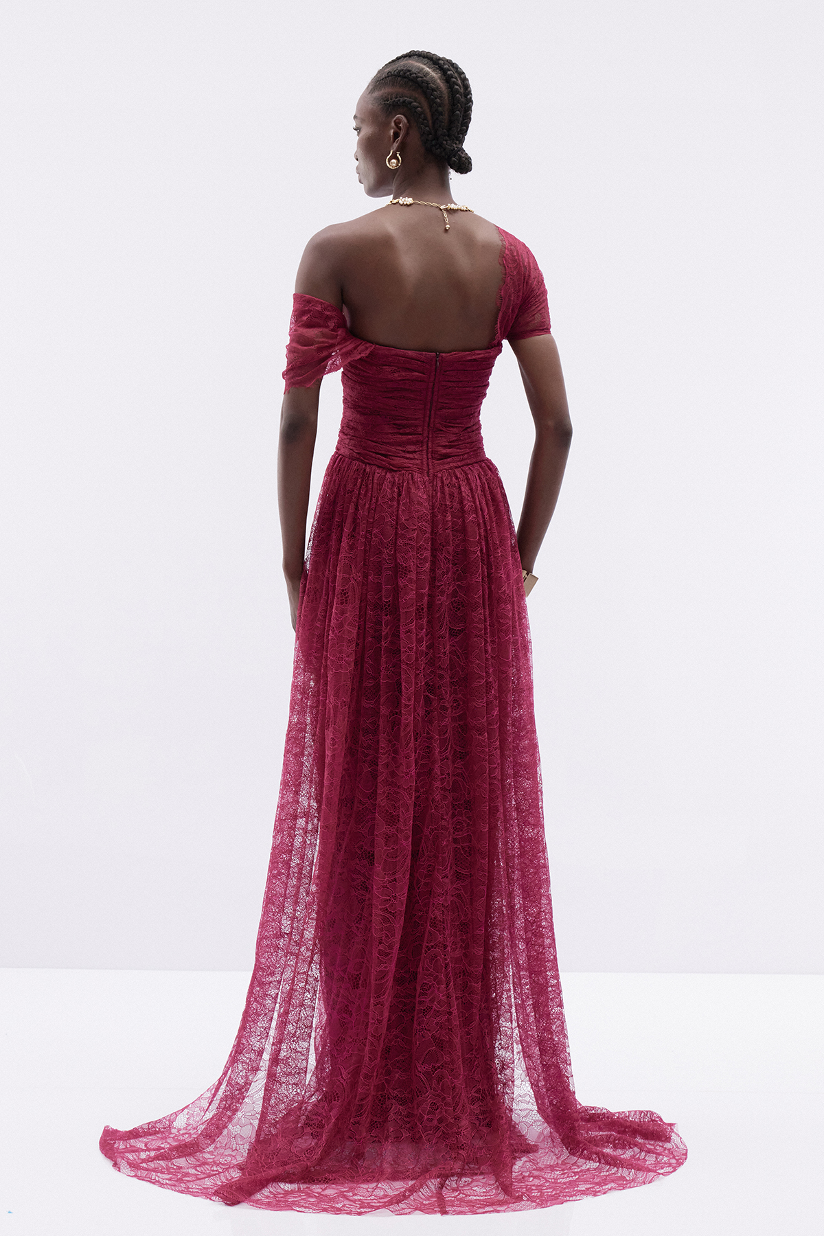Hannie One Shoulder Ruch Maxi Dress
