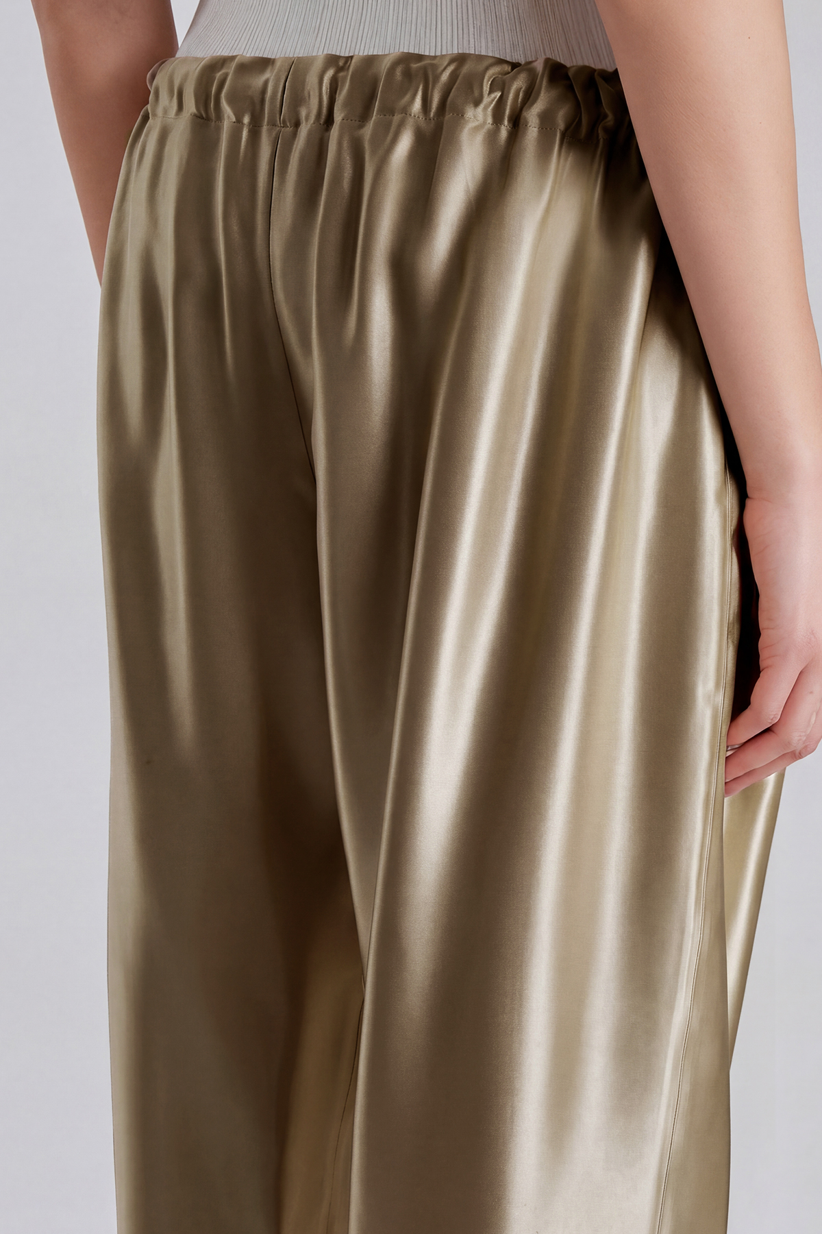 Haraldur Rope Satin Pants In Antique Gold