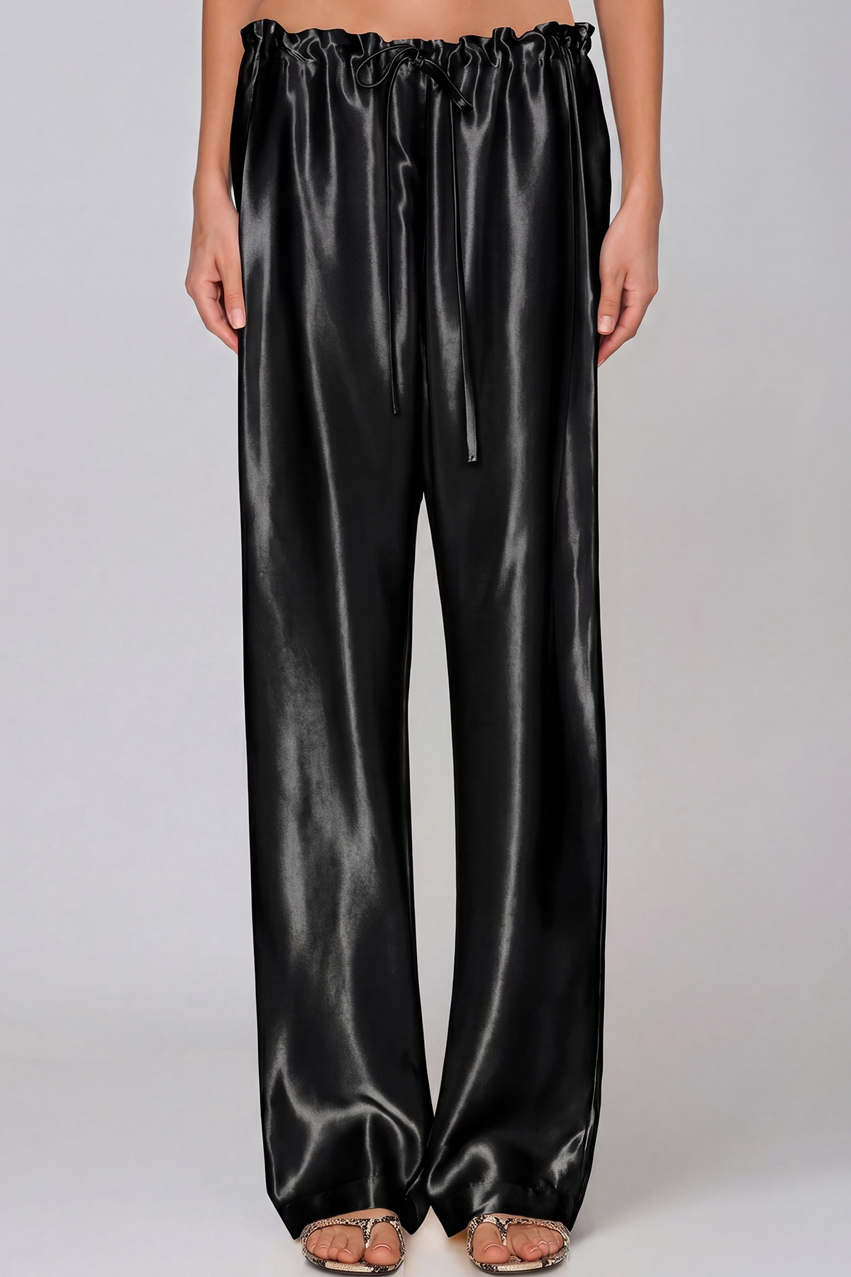 Haraldur Rope Satin Pants In Black