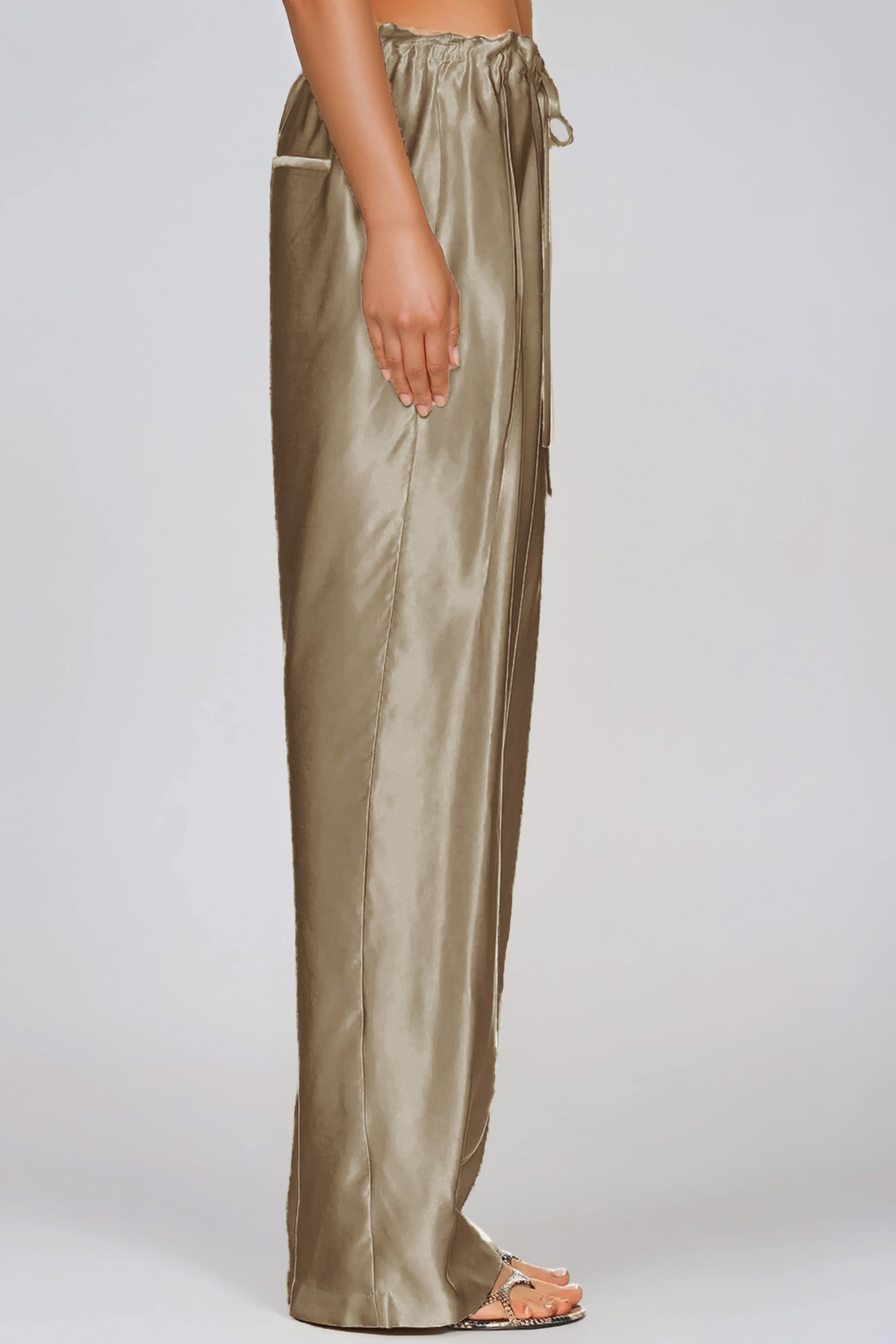 Haraldur Rope Satin Pants In Antique Gold
