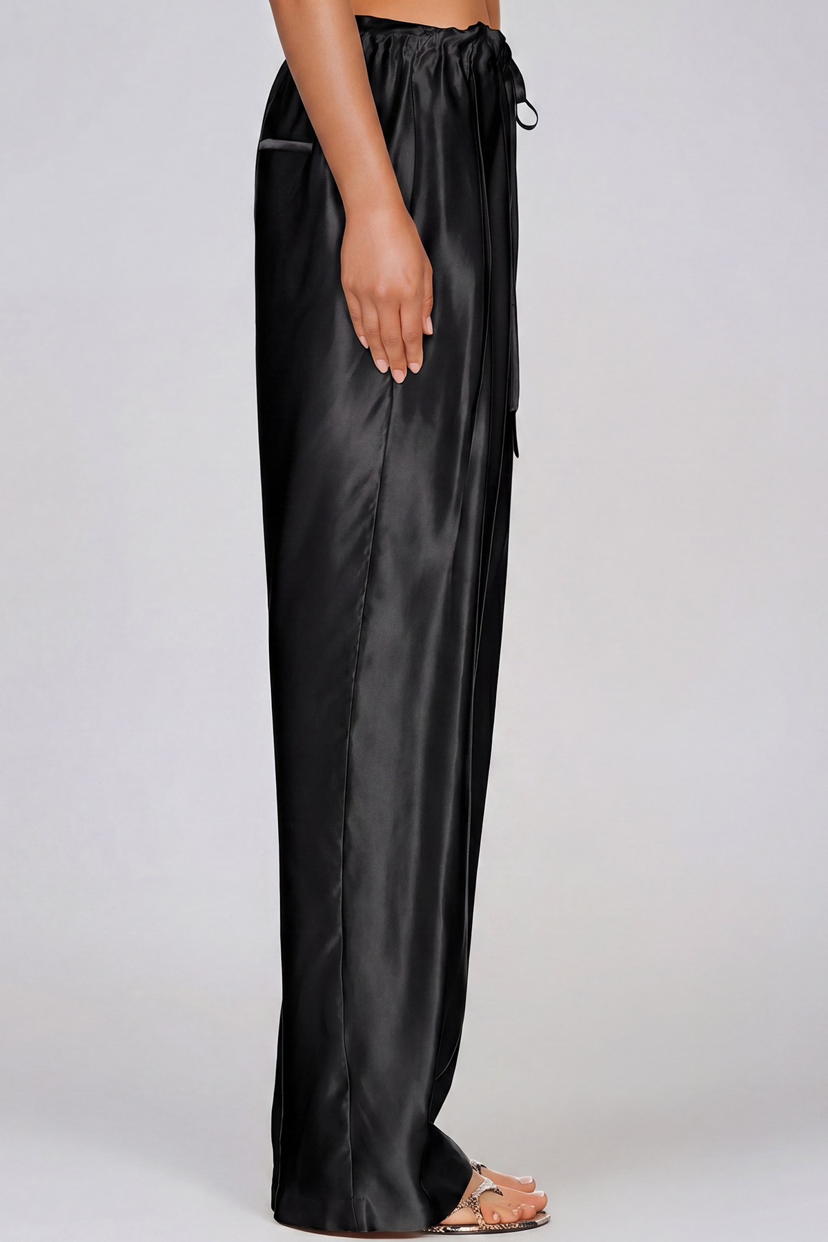 Haraldur Rope Satin Pants In Black