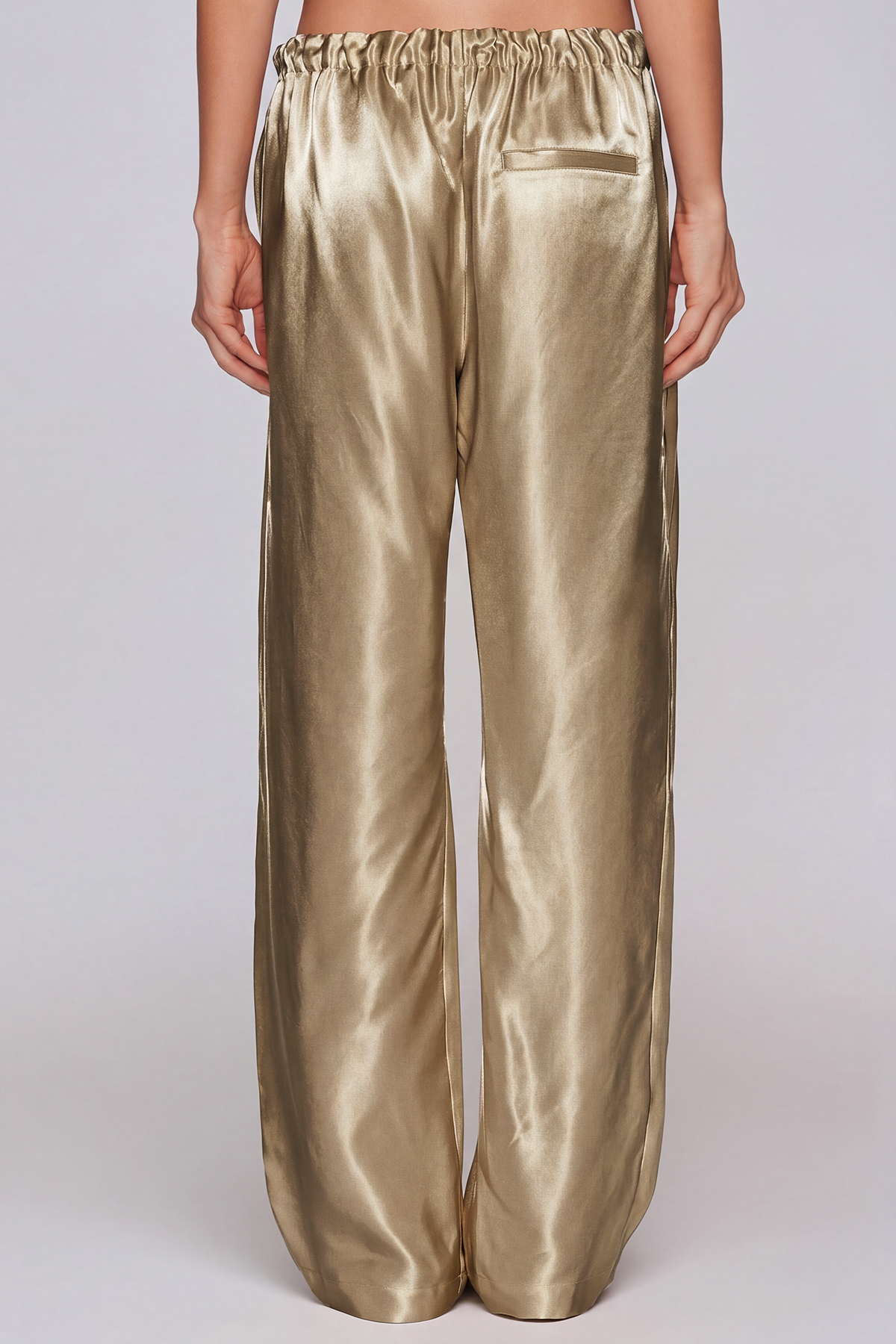 Haraldur Rope Satin Pants In Antique Gold