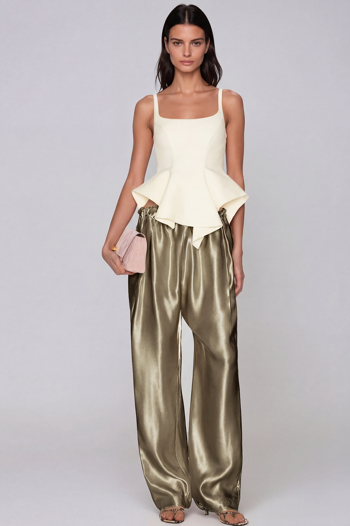 Haraldur Rope Satin Pants In Antique Gold