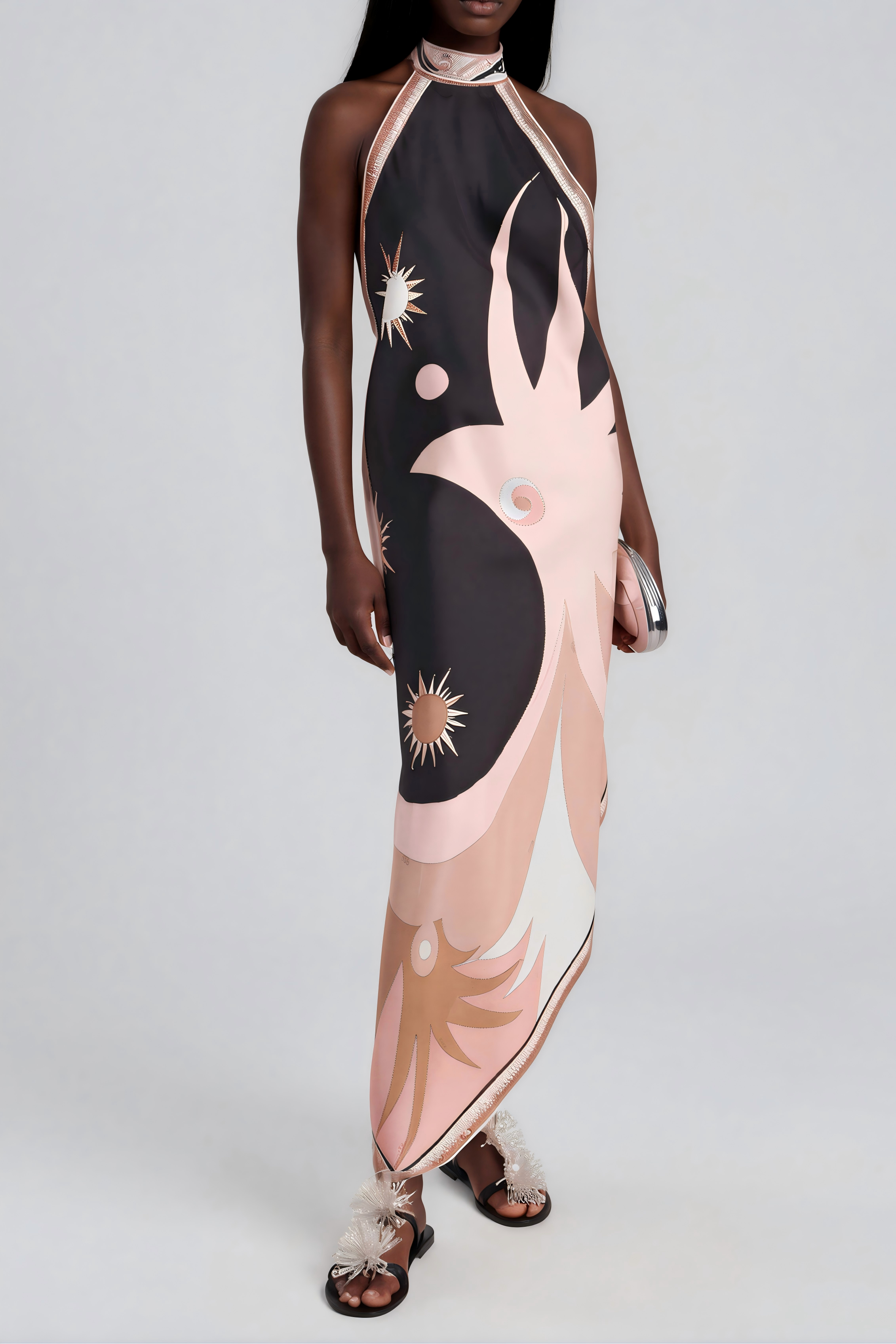 Hardmod Asymmetric Print Maxi Dress