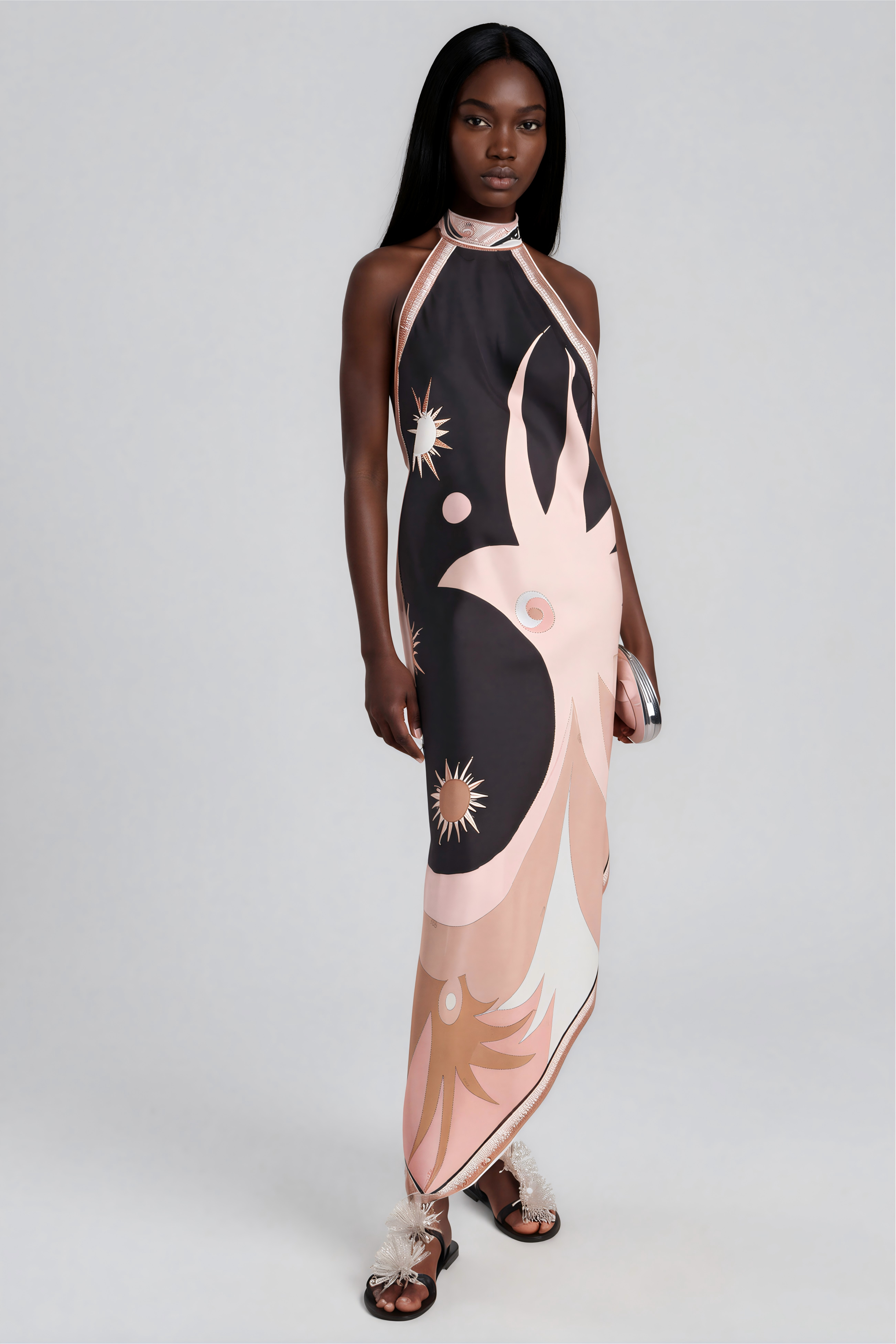 Hardmod Asymmetric Print Maxi Dress