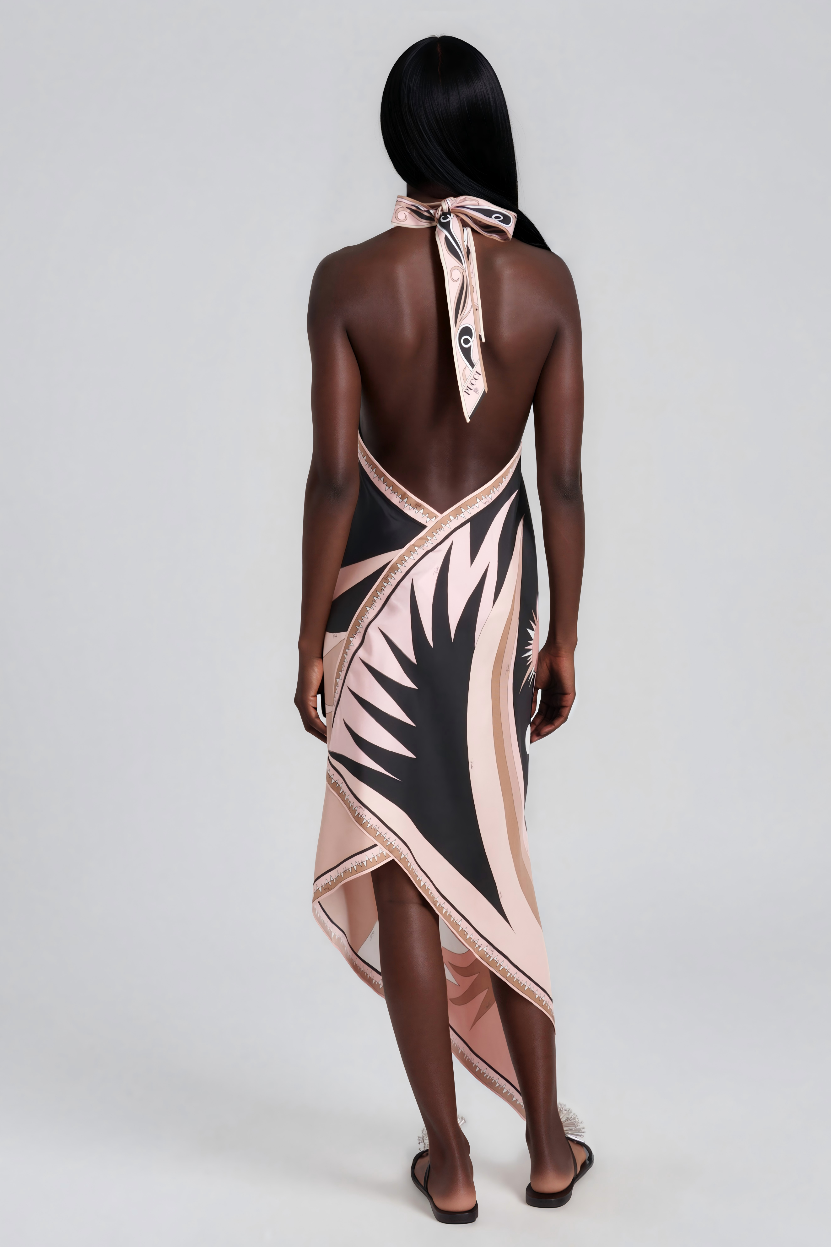 Hardmod Asymmetric Print Maxi Dress