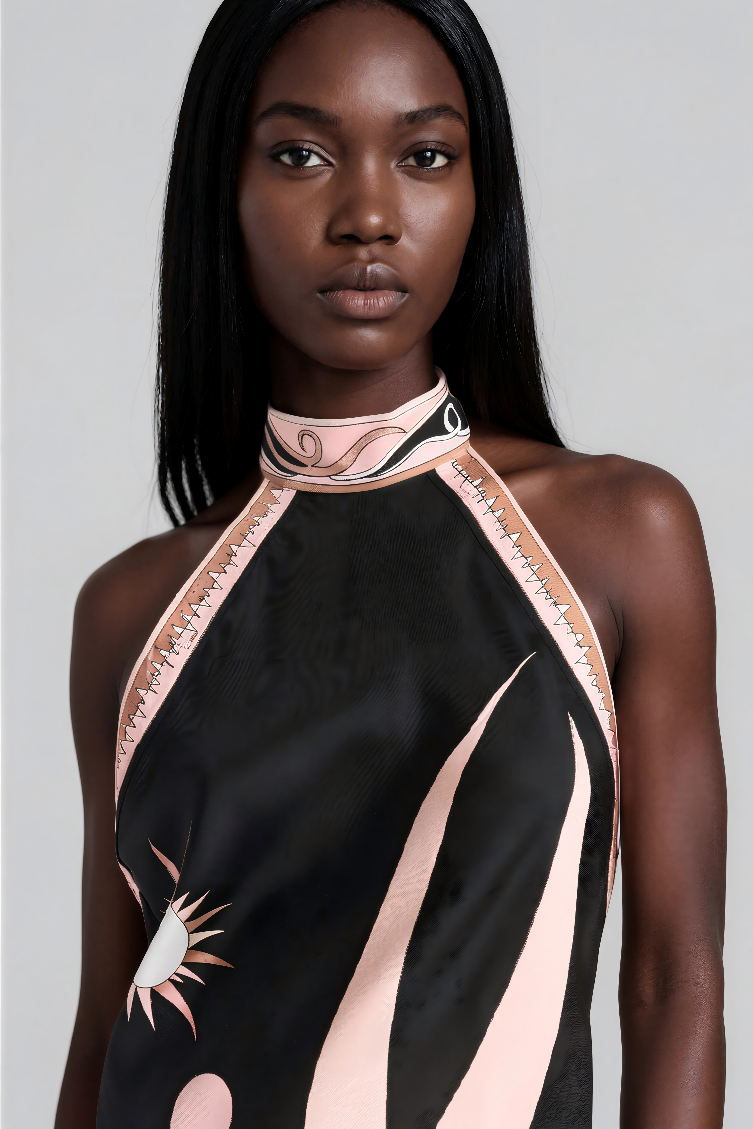 Hardmod Asymmetric Print Maxi Dress