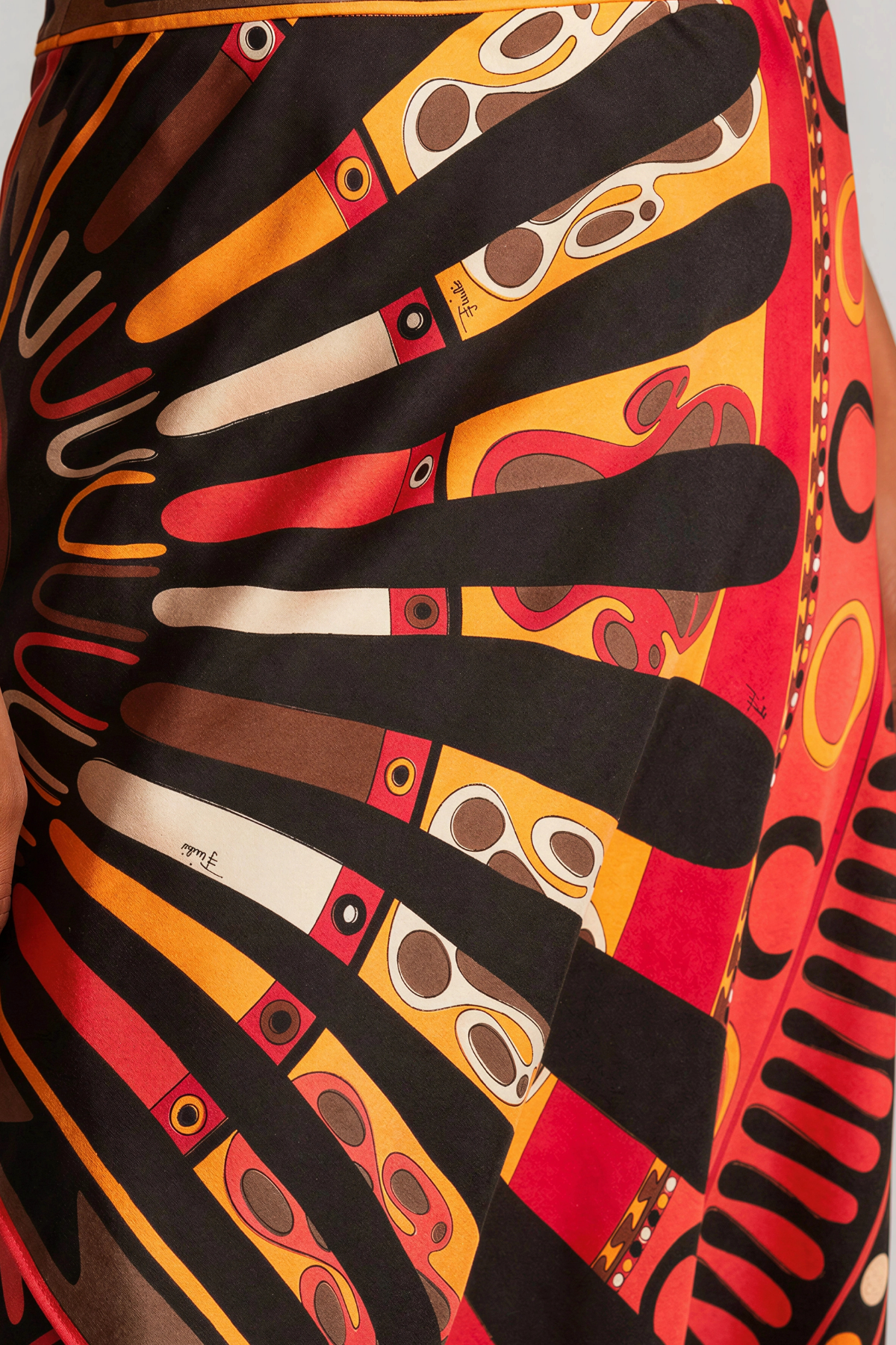 Hardmod Asymmetric Print Maxi Skirt