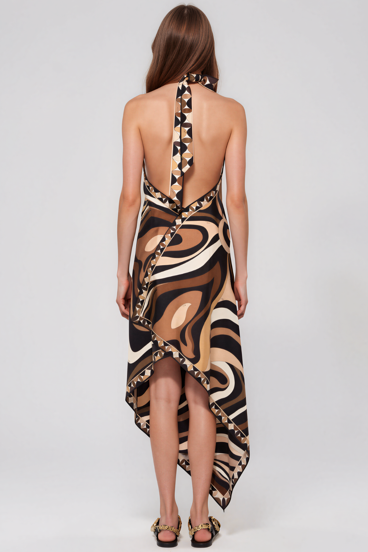 Hardmod Backless Print Maxi Dress