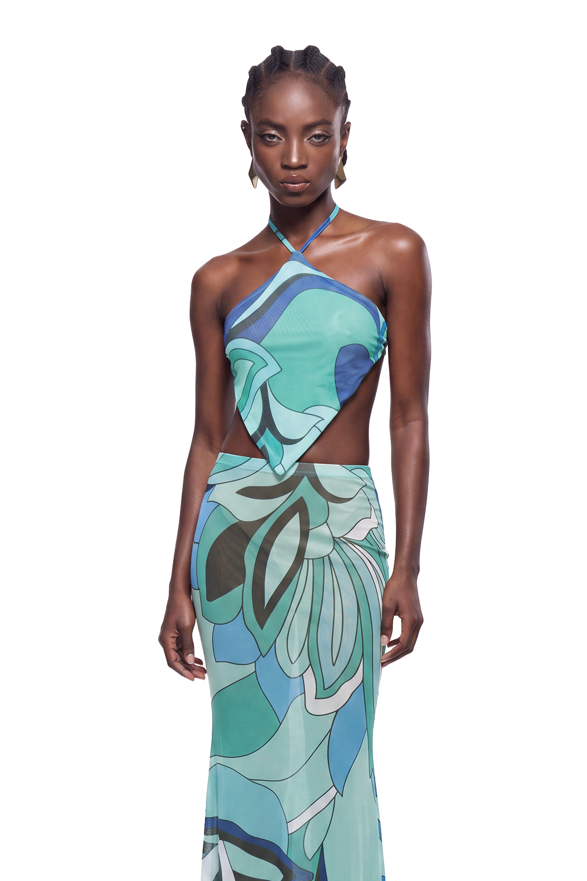 Hardmod Backless Print Skirt Set