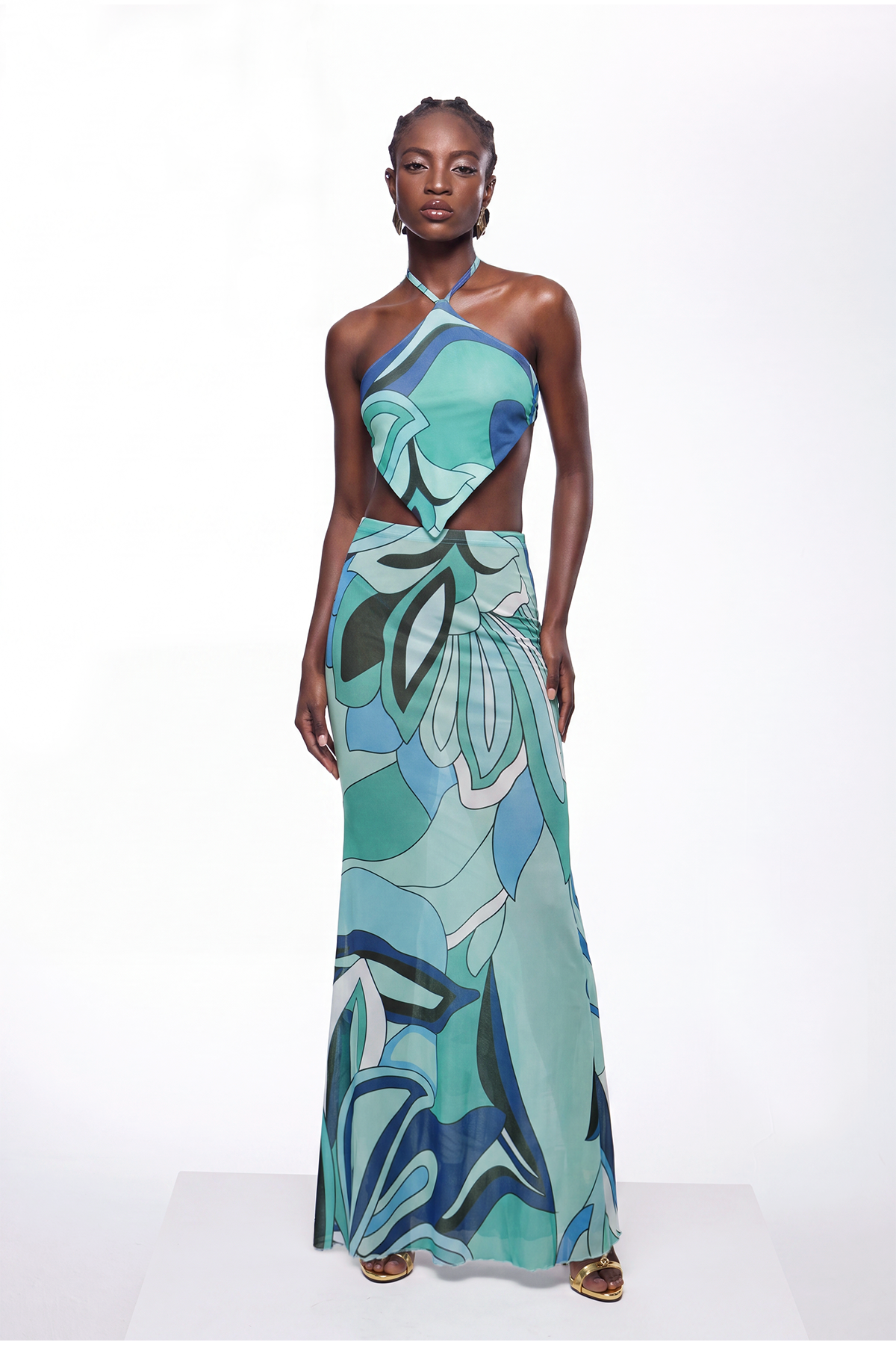 Hardmod Backless Print Skirt Set