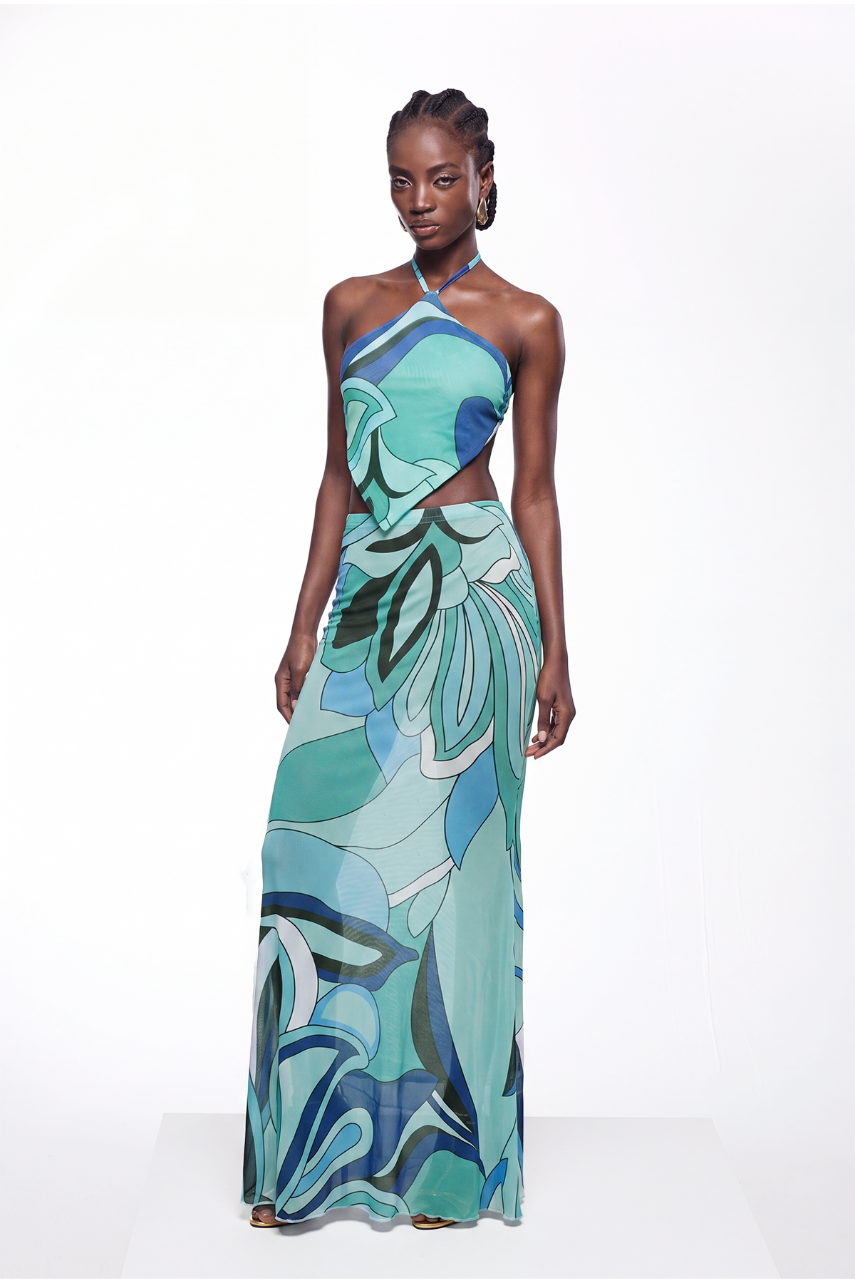Hardmod Backless Print Skirt Set