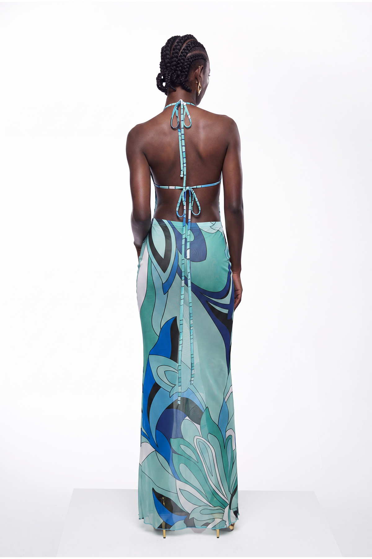 Hardmod Backless Print Skirt Set